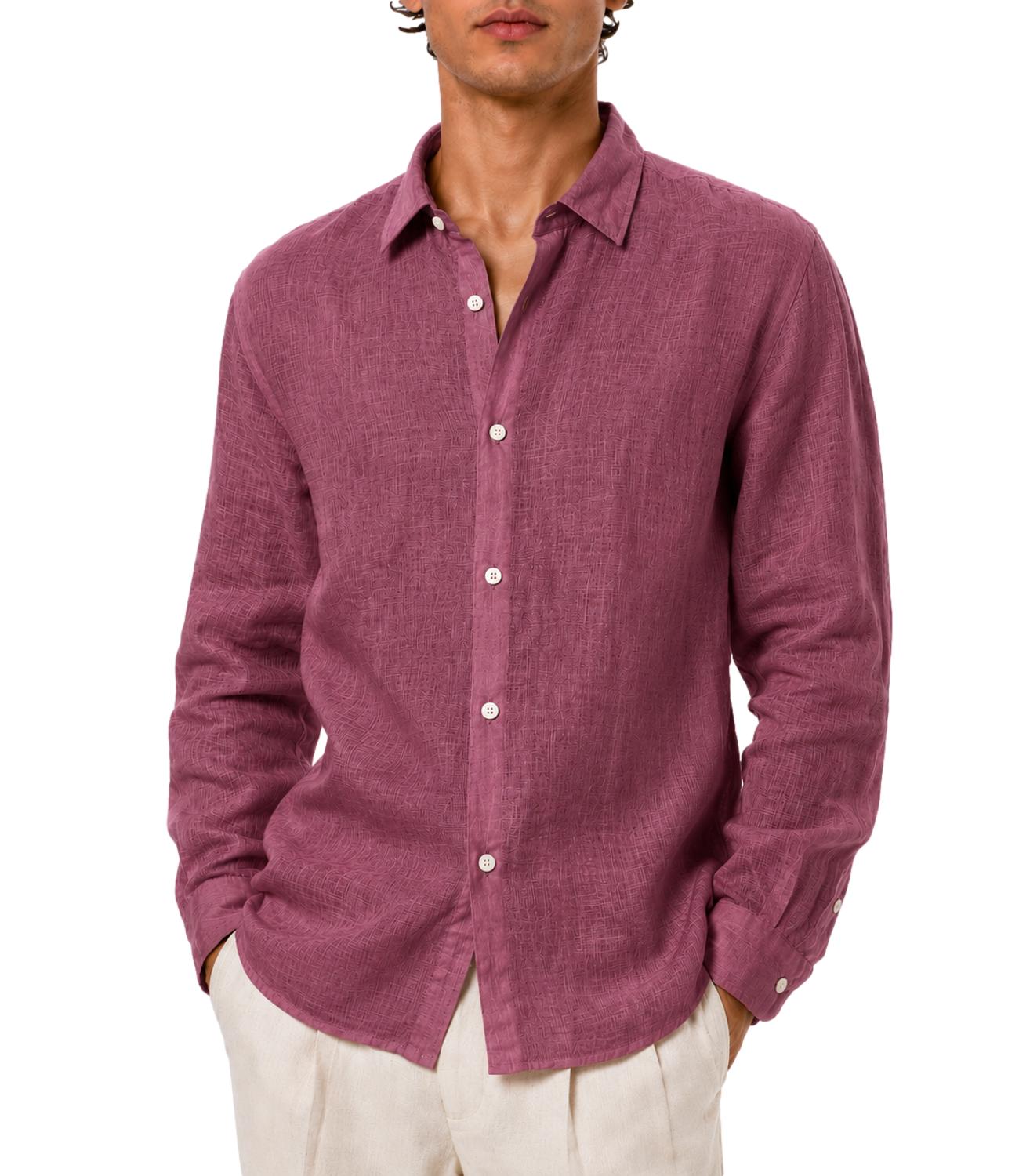 Camicia uomo in lino lavorato Vinaccio