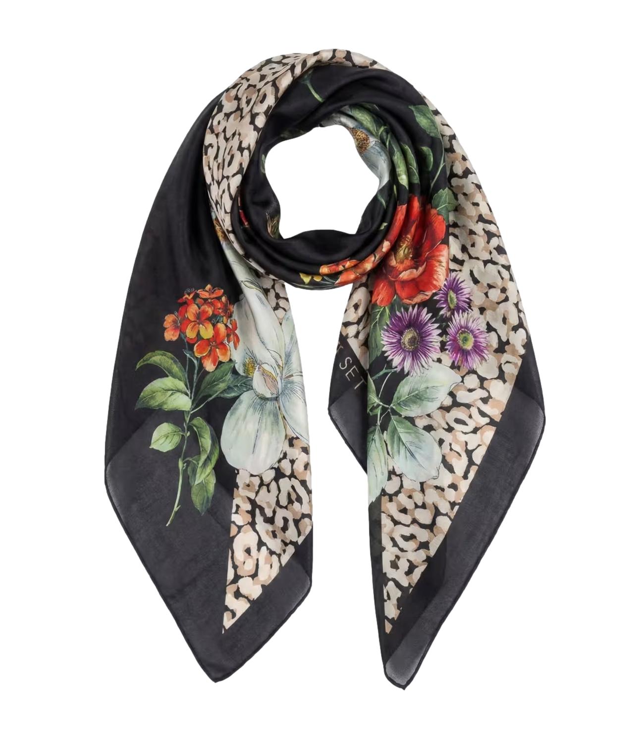 Twinset Foulard Animalier/Fiori Nero Donna