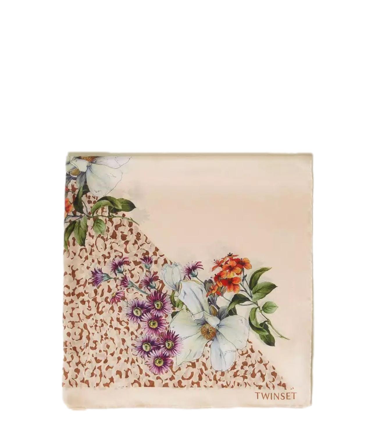 Twinset Foulard Animalier/Fiori Beige Donna