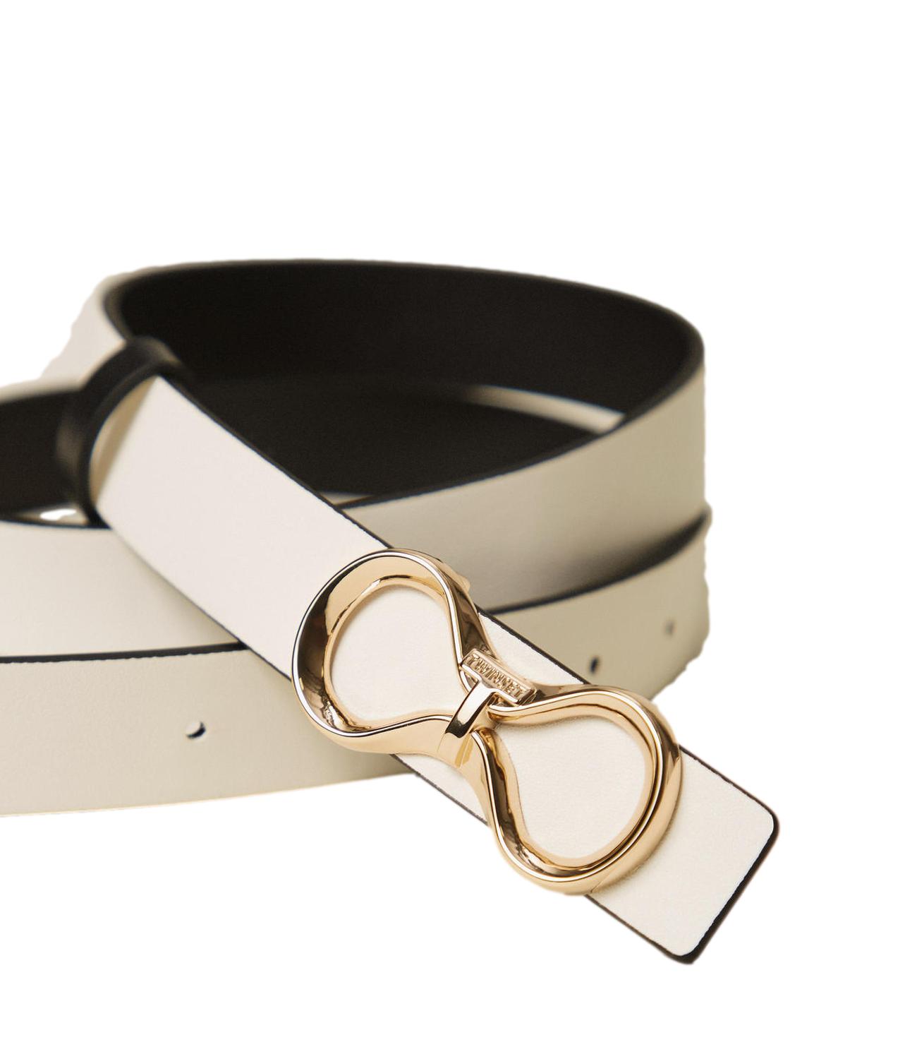 Twinset Cintura Bicolor Nero / Beige "Parchment" donna