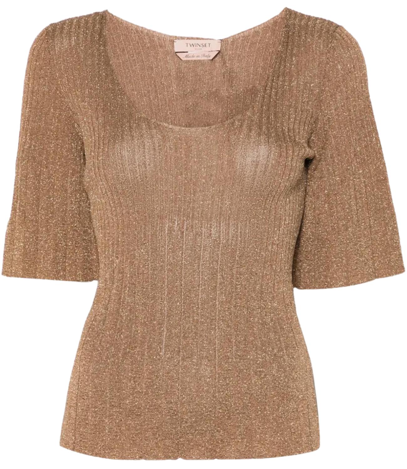 Twinset Maglia Lurex Oro Donna