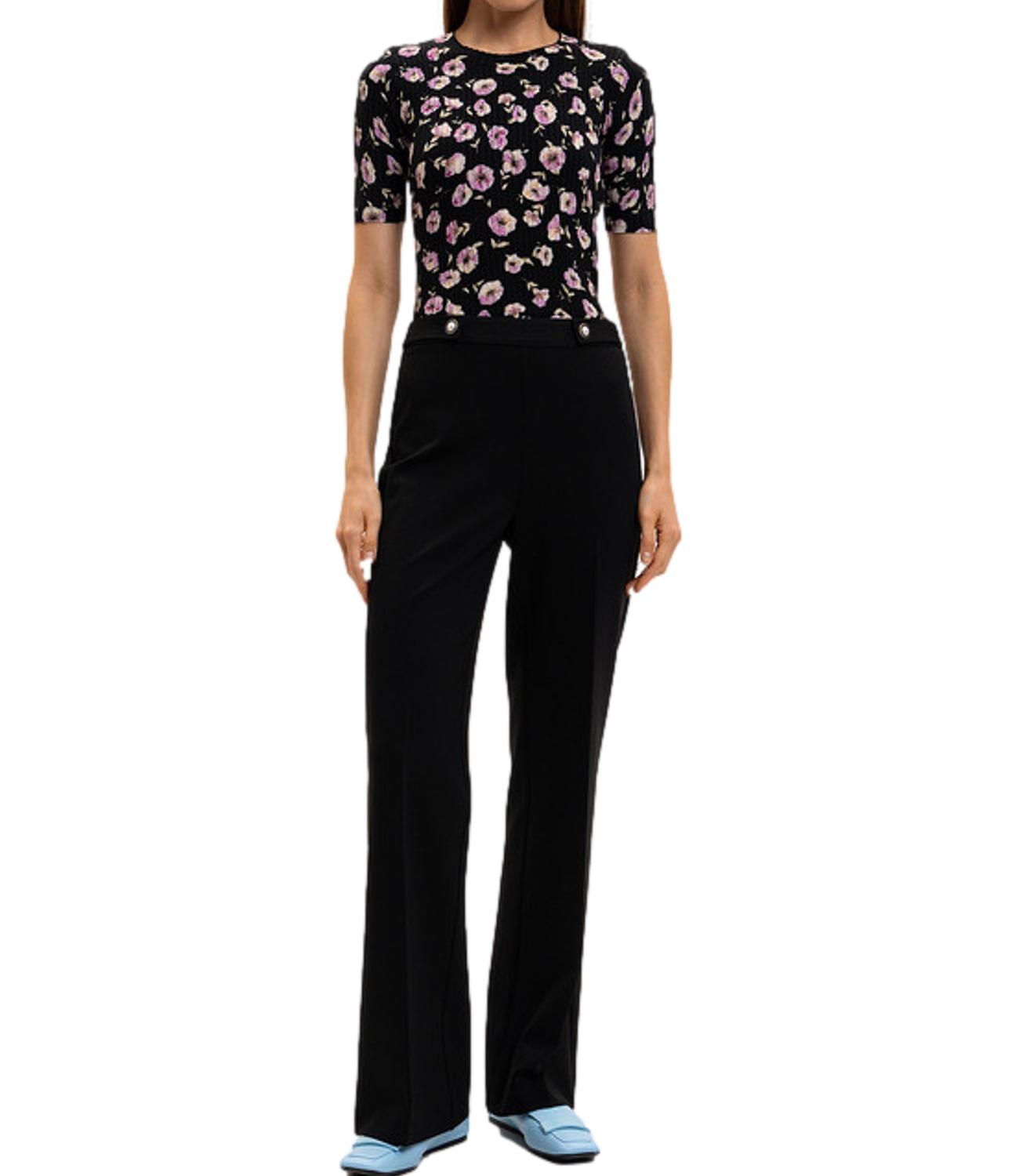 Twinset Maglia Fiore Black/Rose Donna