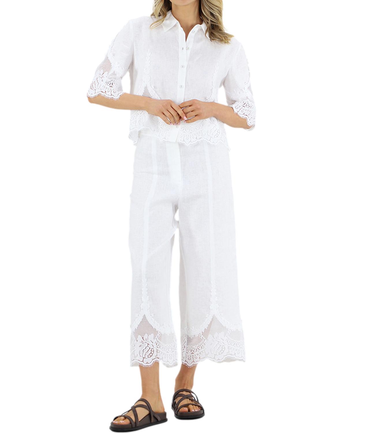 Twinset Pantalone Bianco Ottico Donna