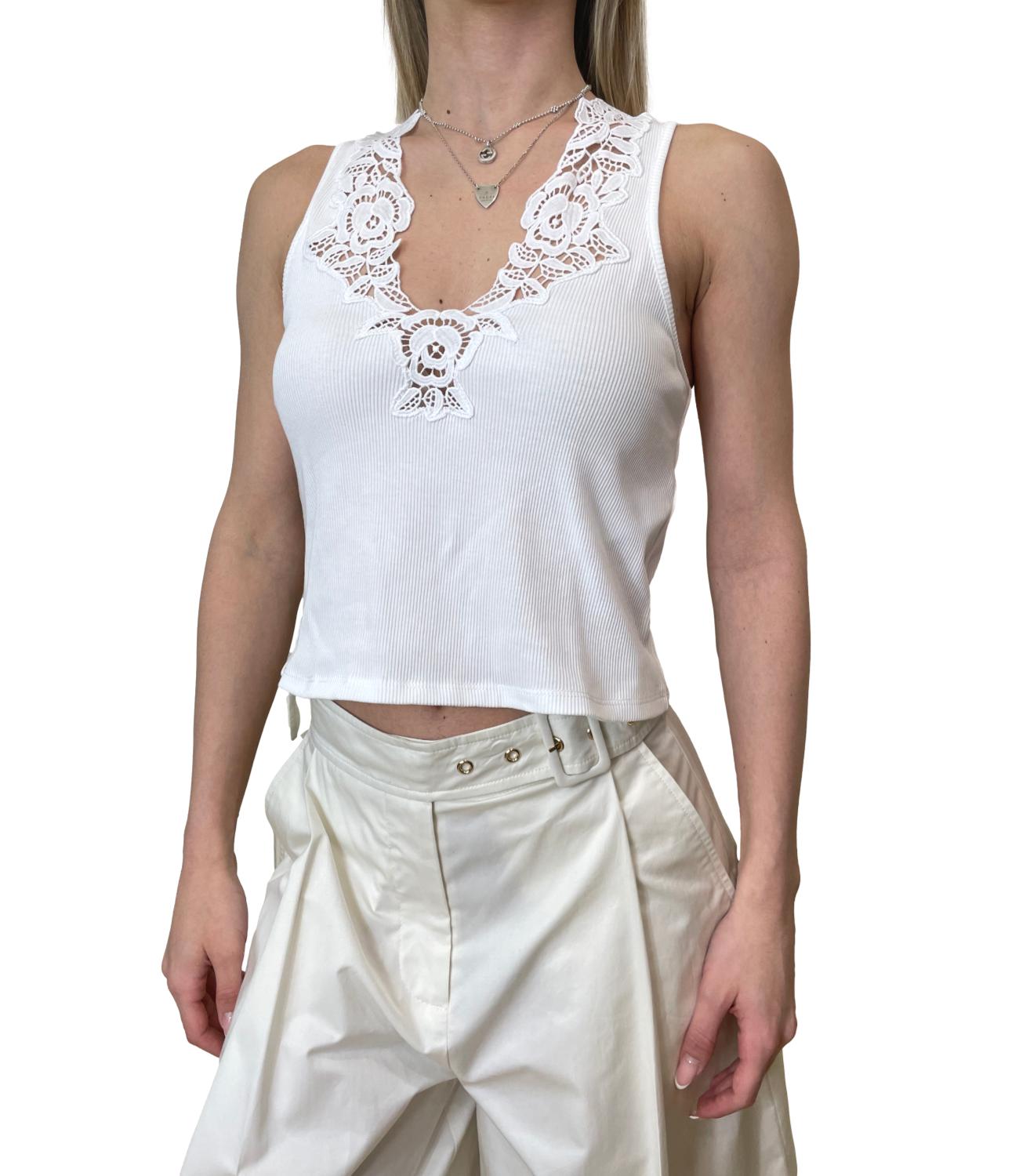 Twinset Canotta Bianco Ottico Donna