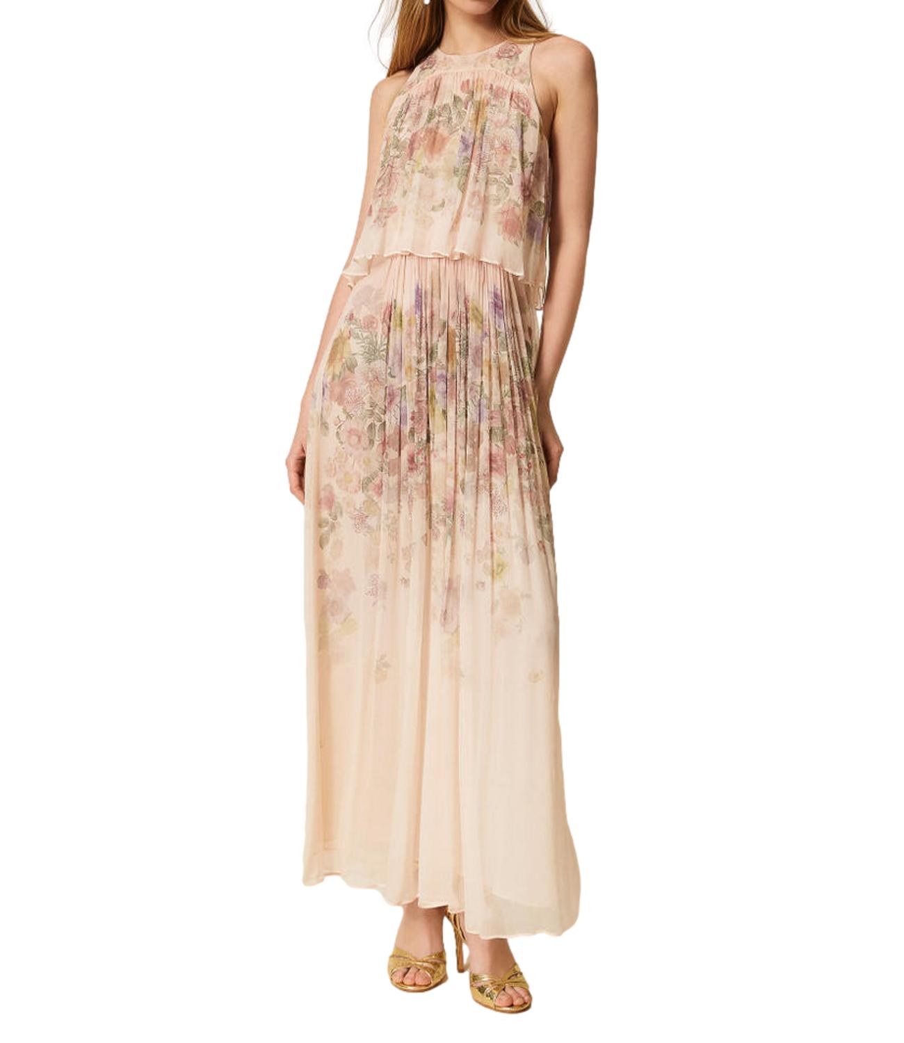 Twinset Abito Panna Floreale Donna