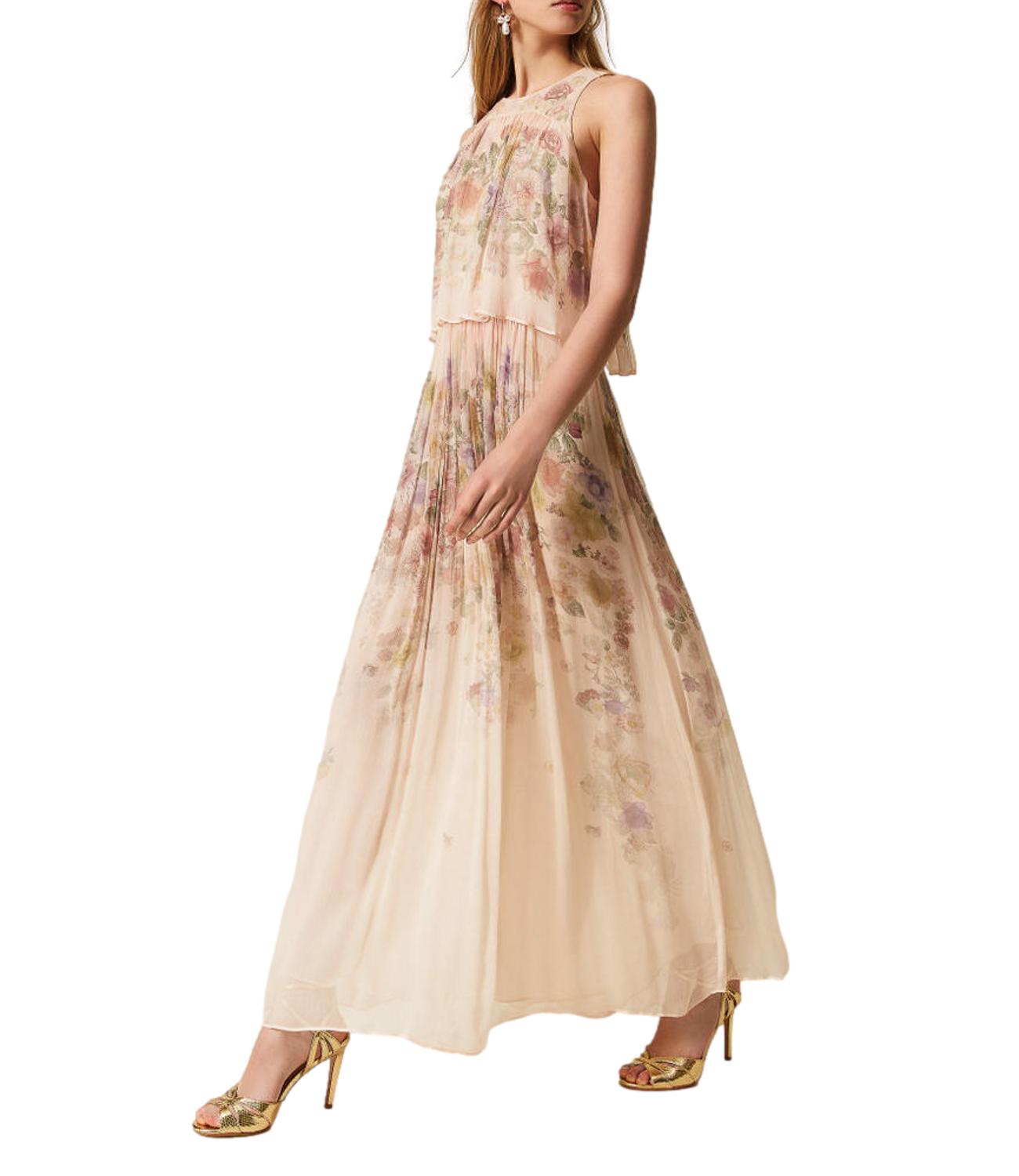 Twinset Abito Panna Floreale Donna