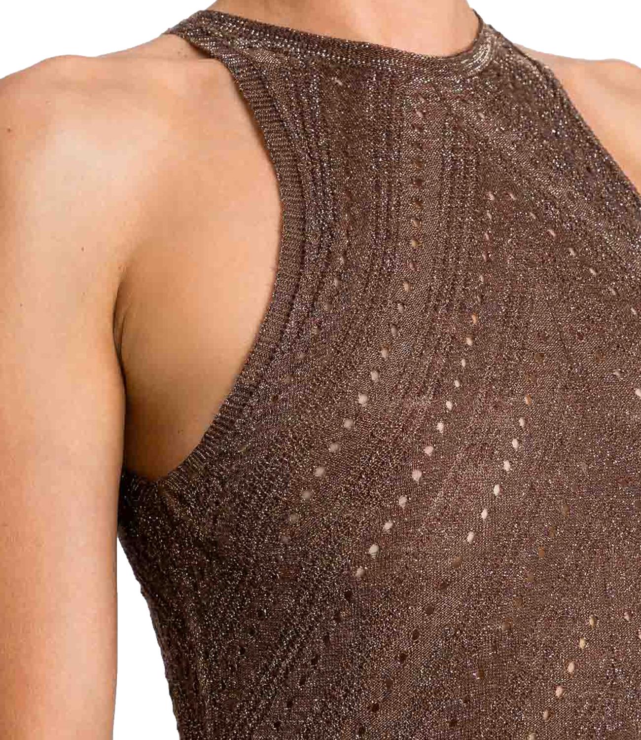 Twinset Abito Coffe Lurex Donna