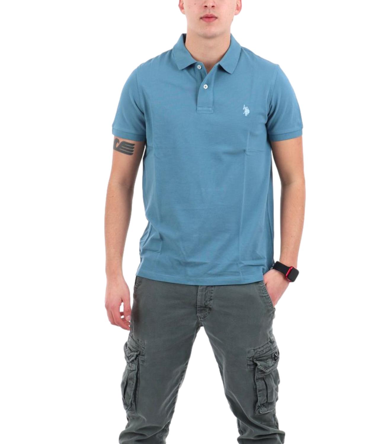 Polo Uomo Multicolor Celeste