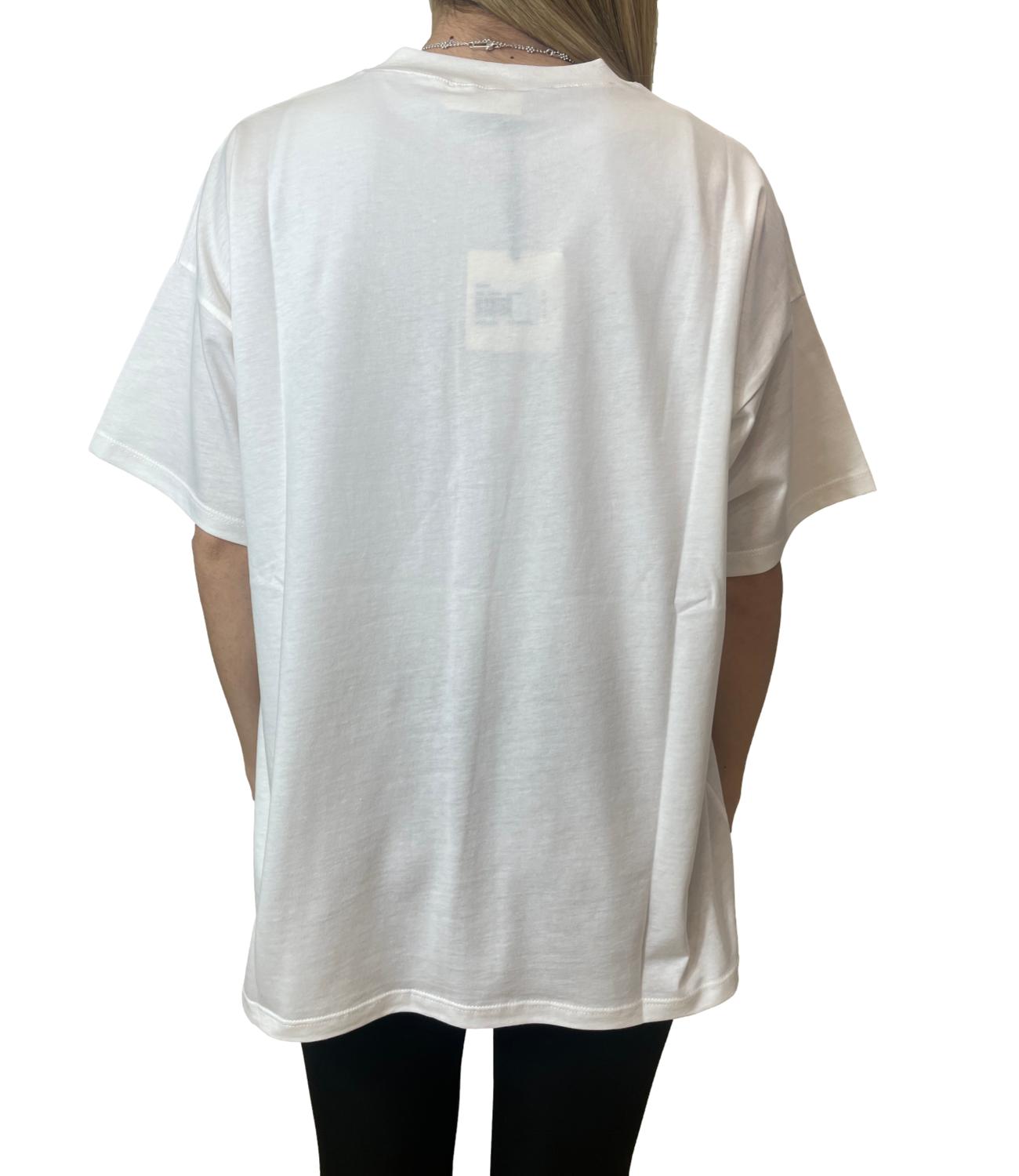 Vicolo T-shirt Stampa Bianco Donna