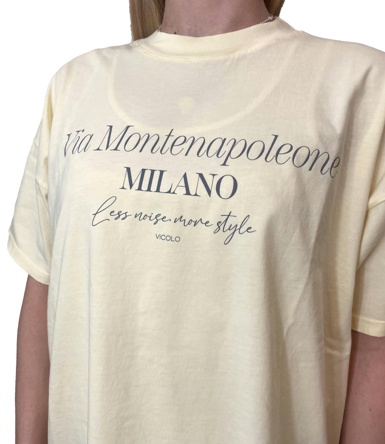 Vicolo T-shirt Stampa Giallo Donna