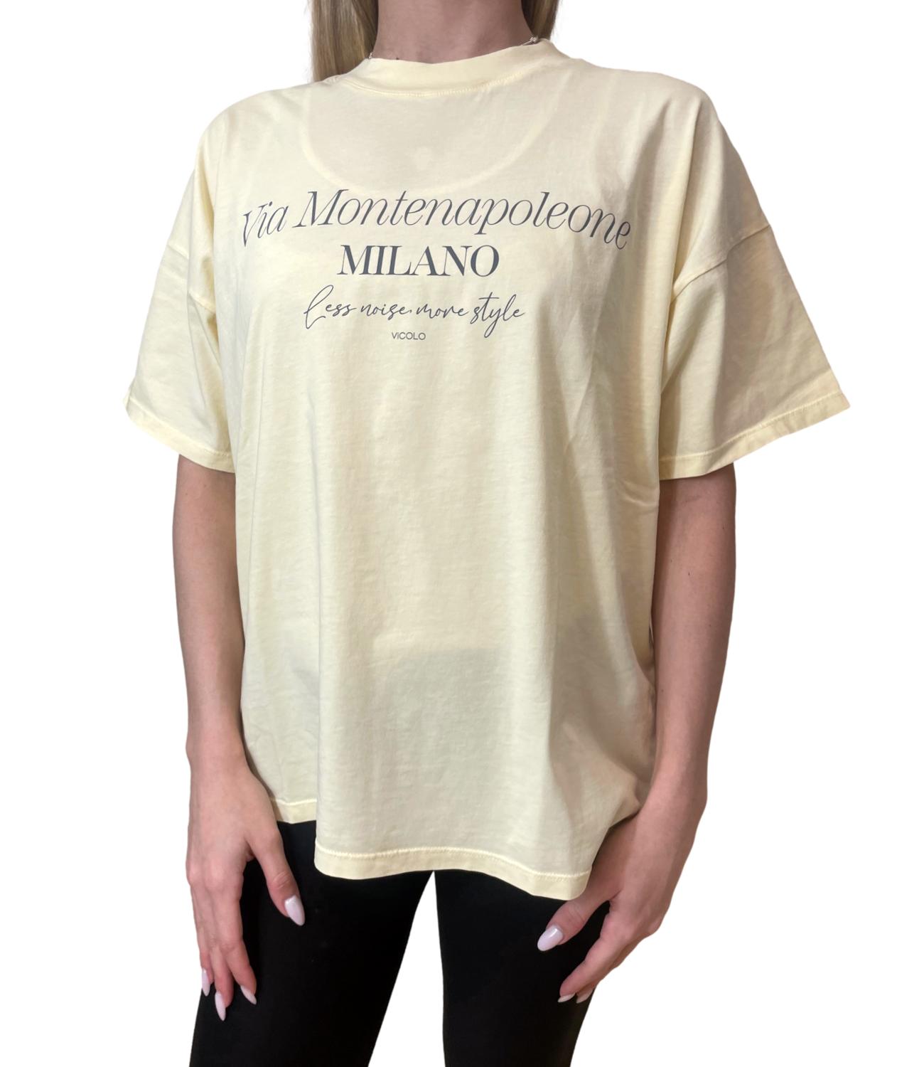 Vicolo T-shirt Stampa Giallo Donna