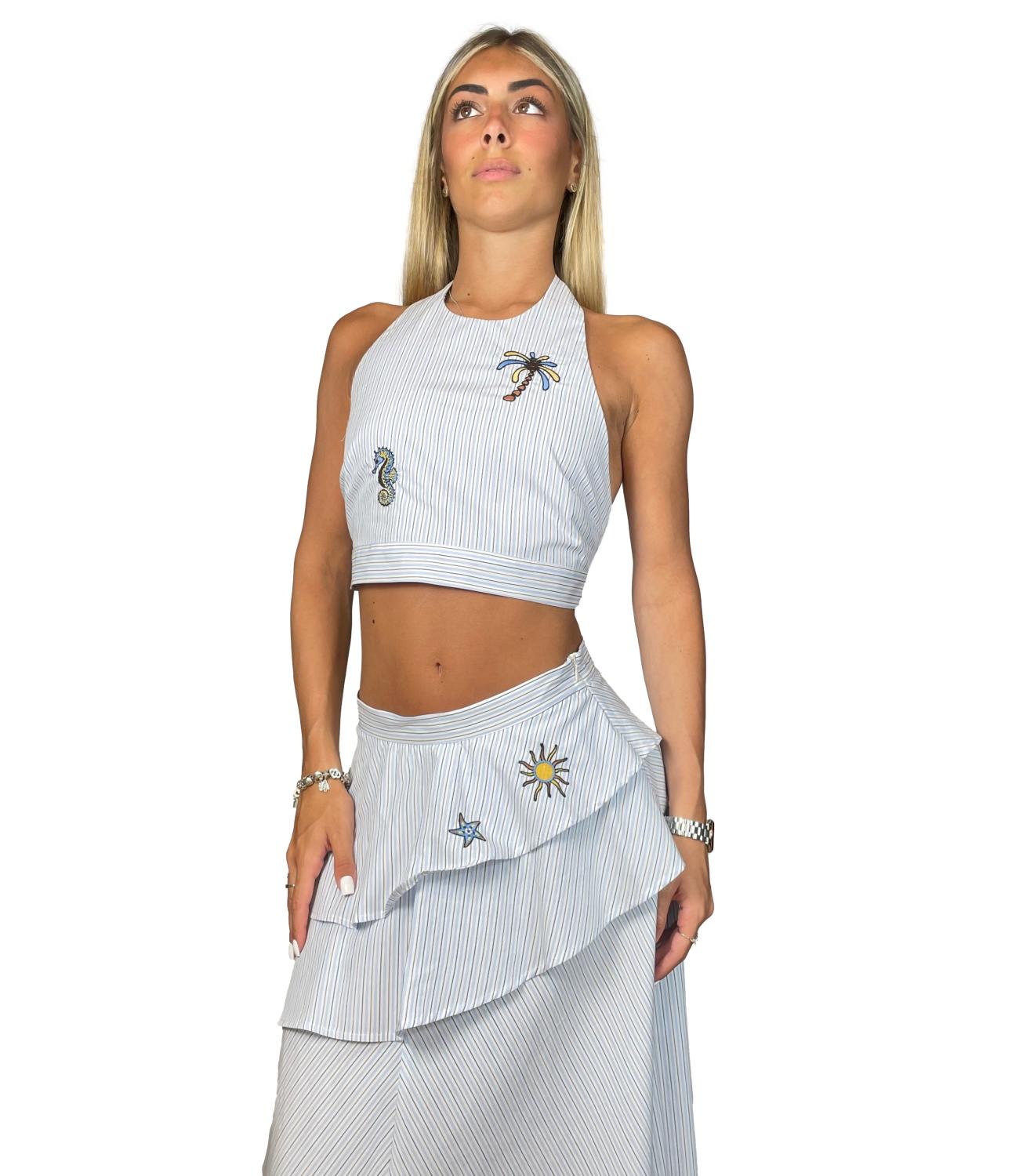 Vicolo Top Celeste Donna