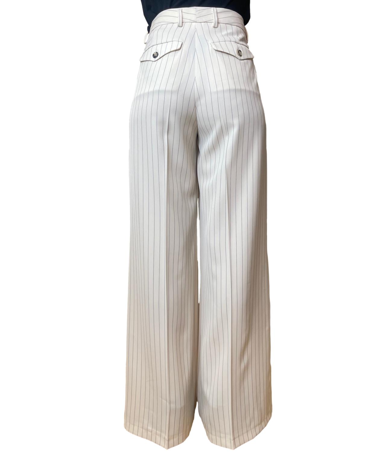 Vicolo Pantalone Gessato Burro Donna