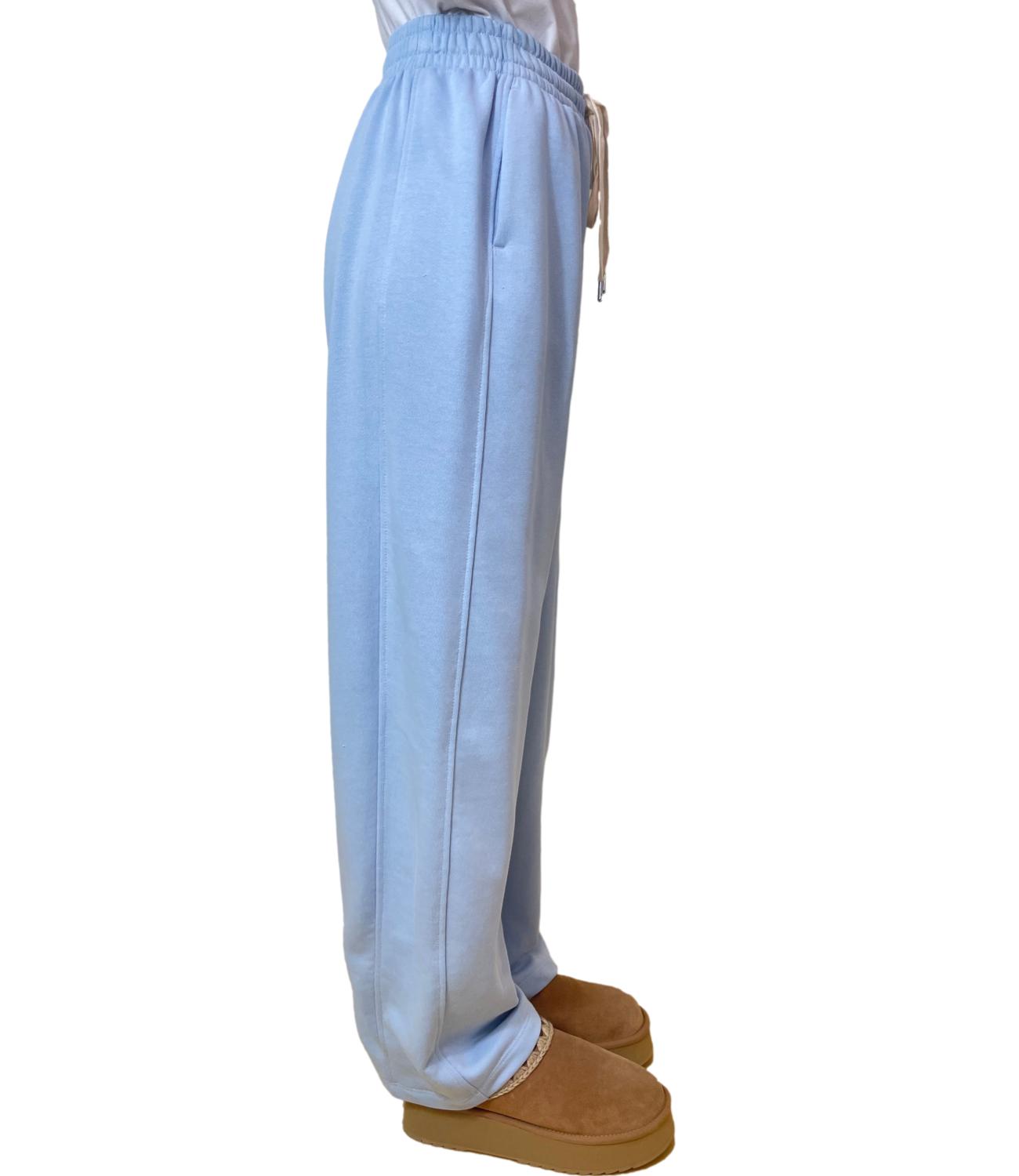 Vicolo Pantalone Felpa Celeste Donna
