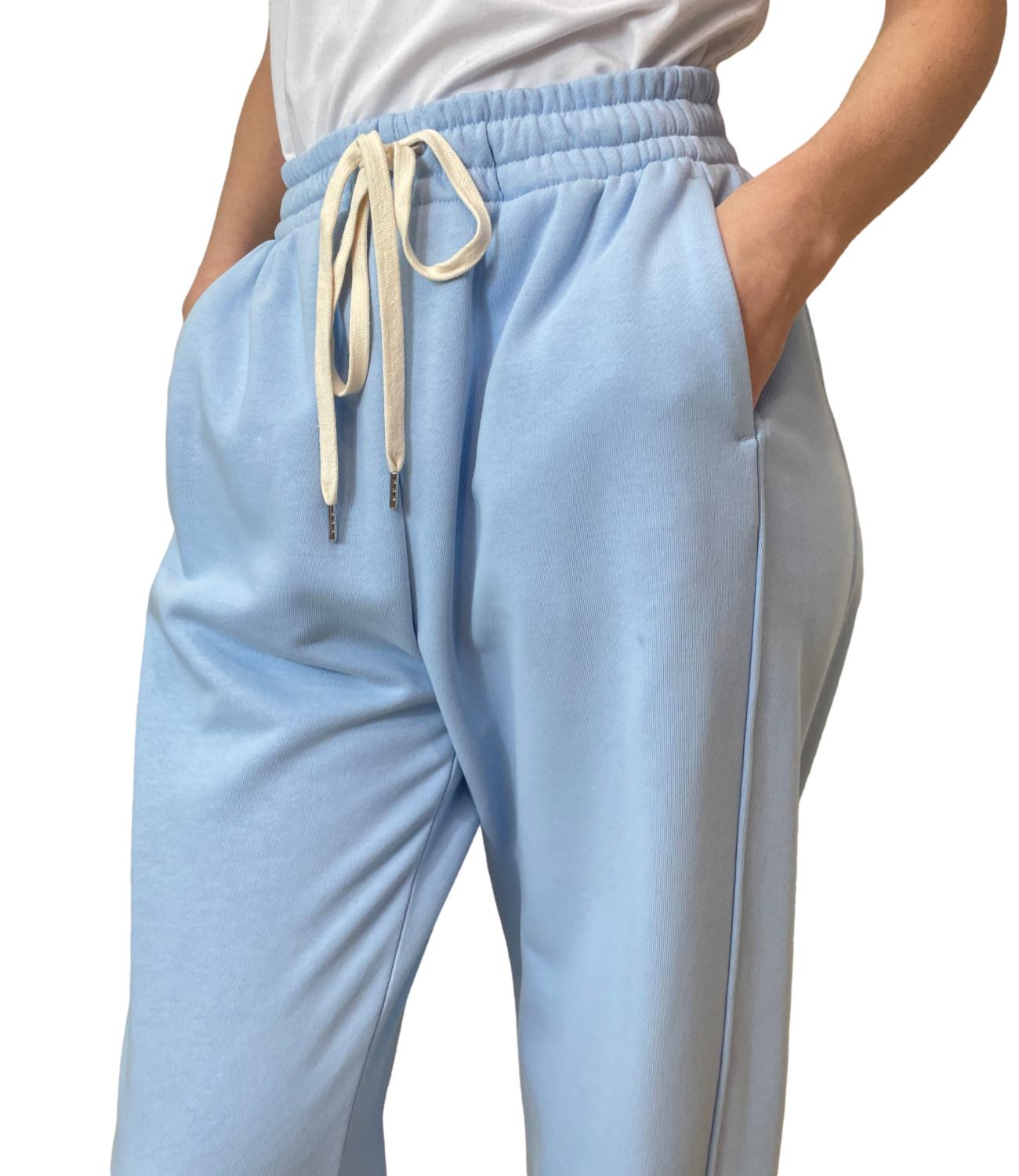 Vicolo Pantalone Felpa Celeste Donna