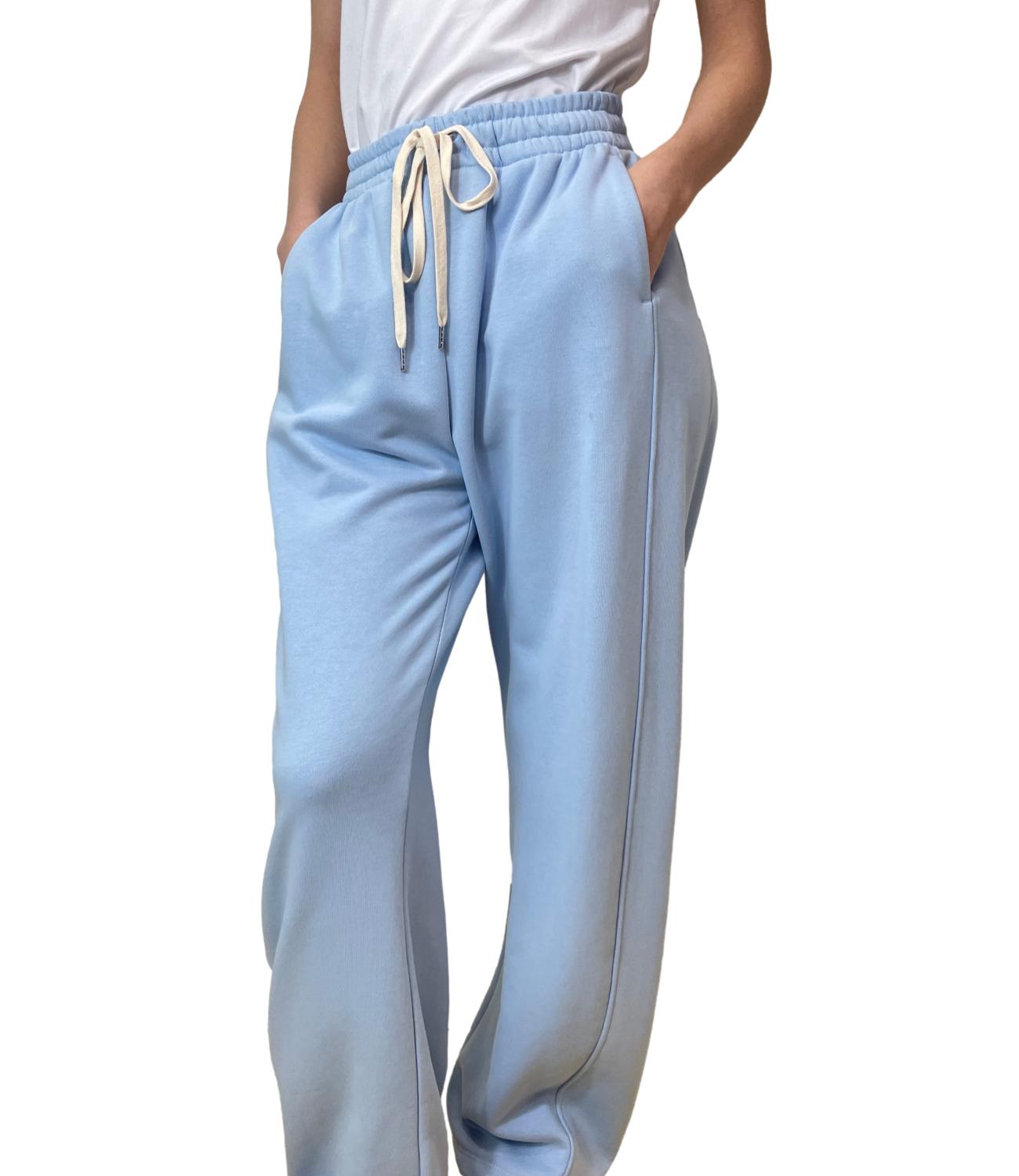 Vicolo Pantalone Felpa Celeste Donna