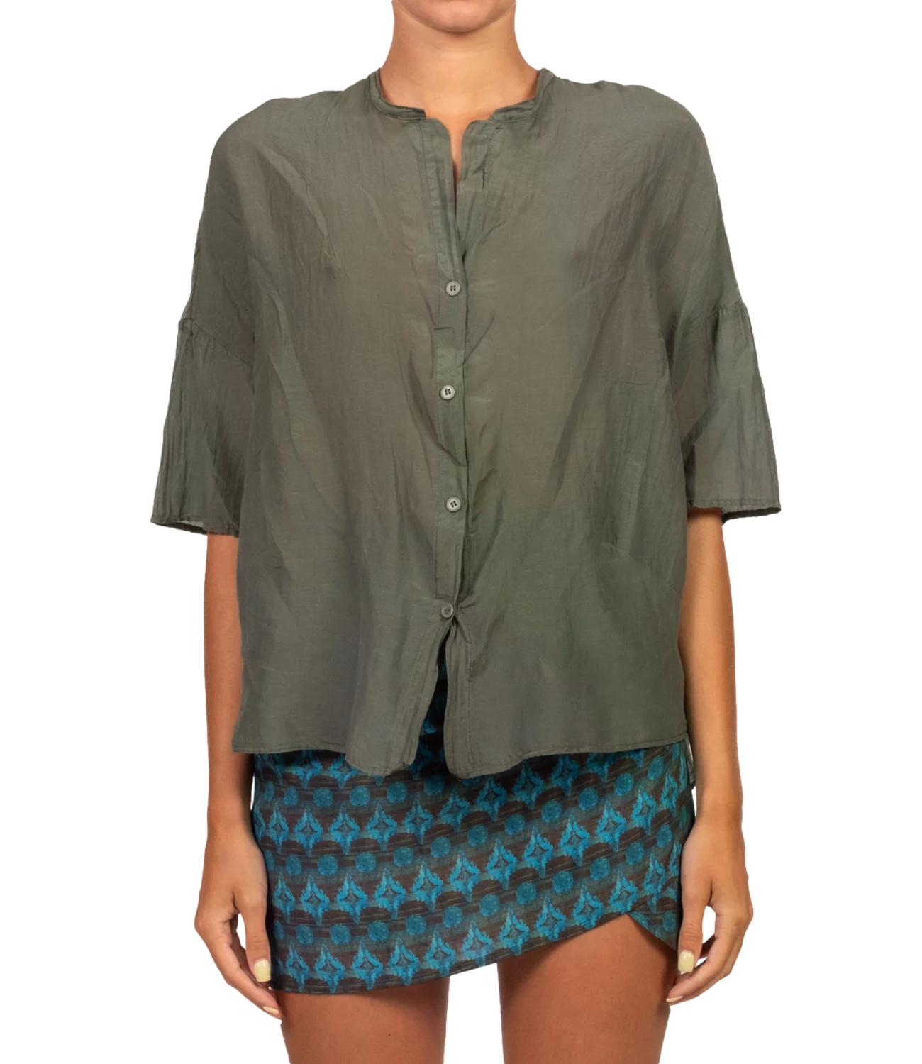 Vicolo Top Camicia Verde Donna