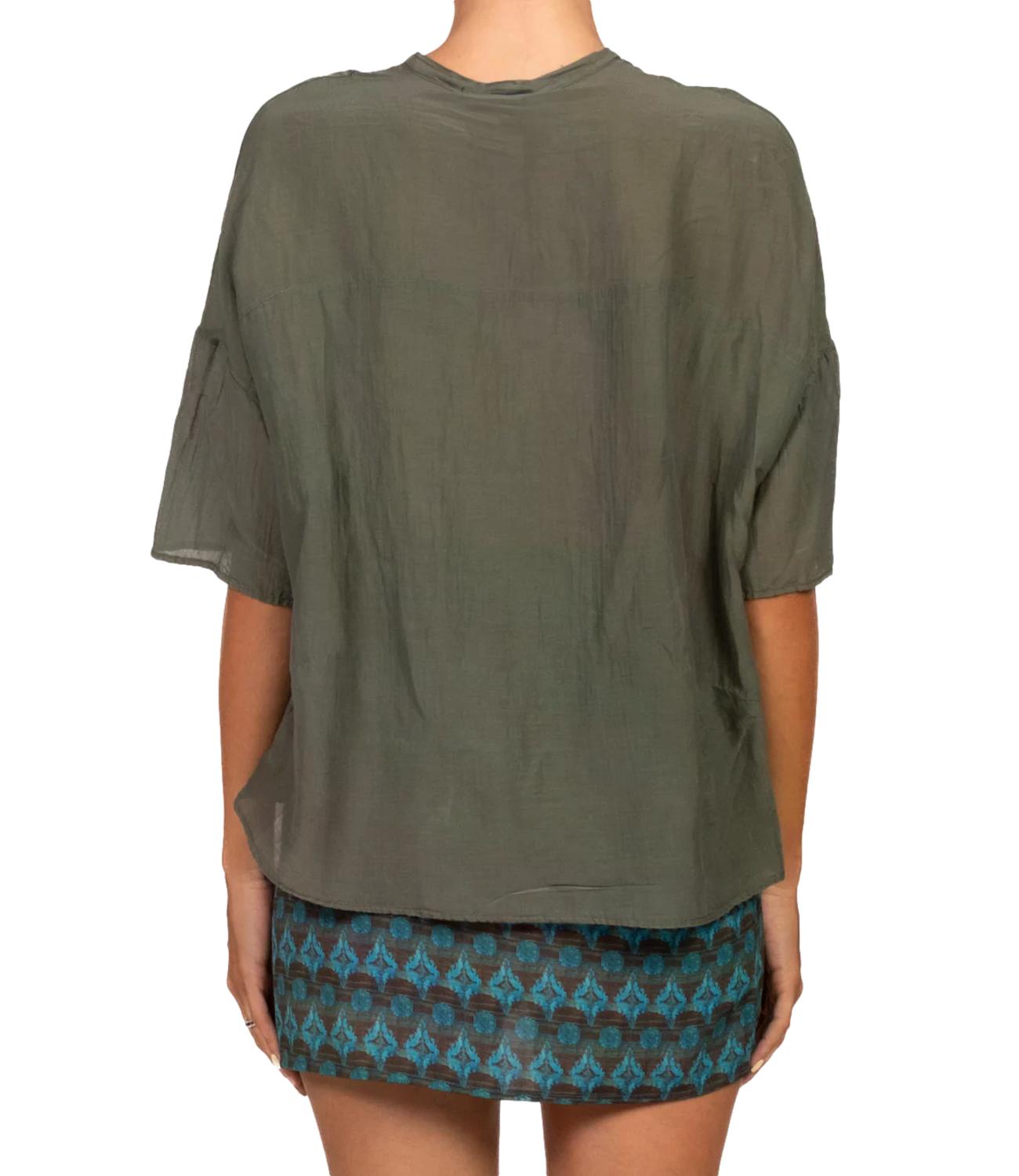 Vicolo Top Camicia Verde Donna