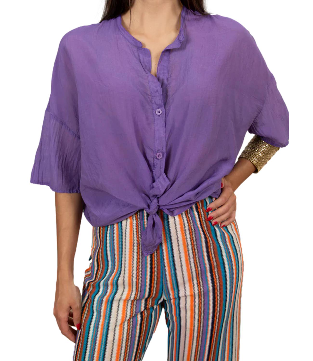 Vicolo Top Camicia Viola Donna