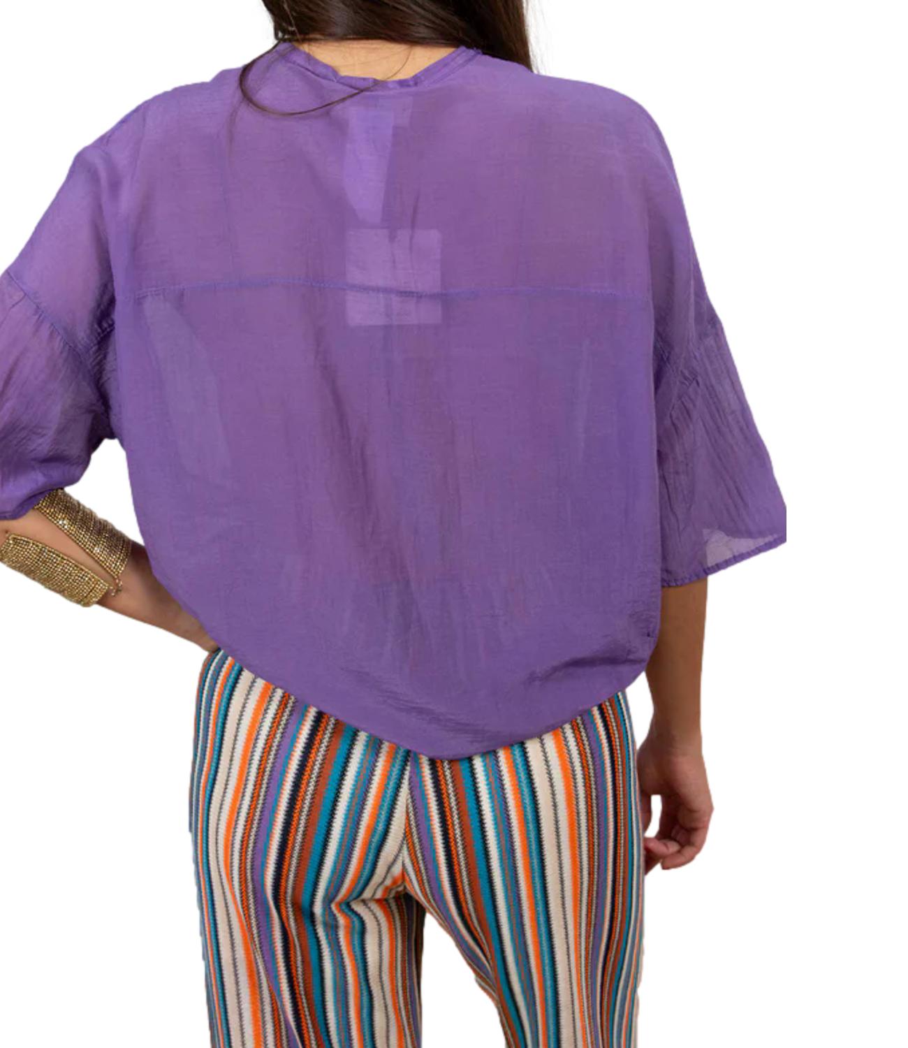Vicolo Top Camicia Viola Donna