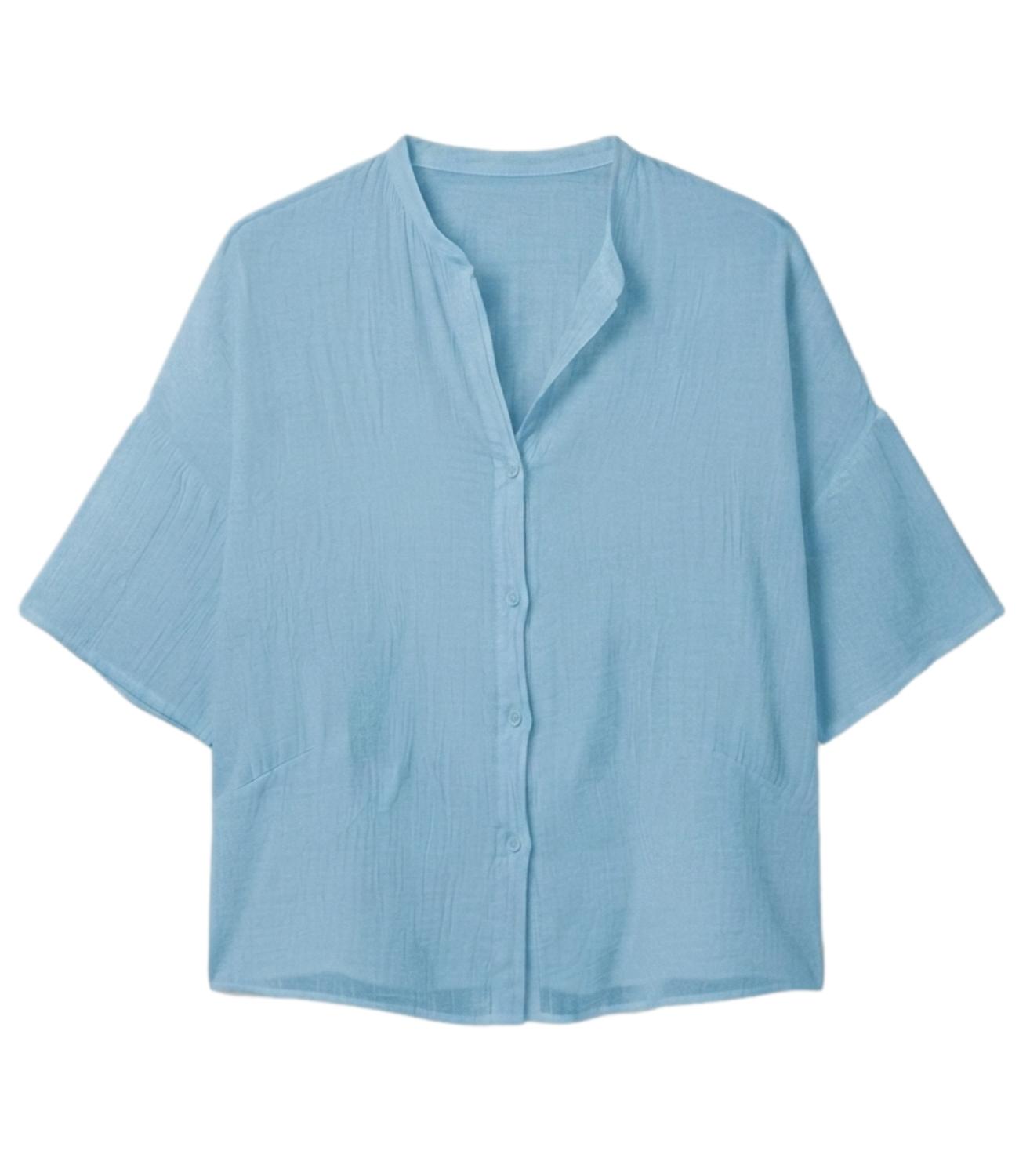 Vicolo Top Camicia Celeste Donna