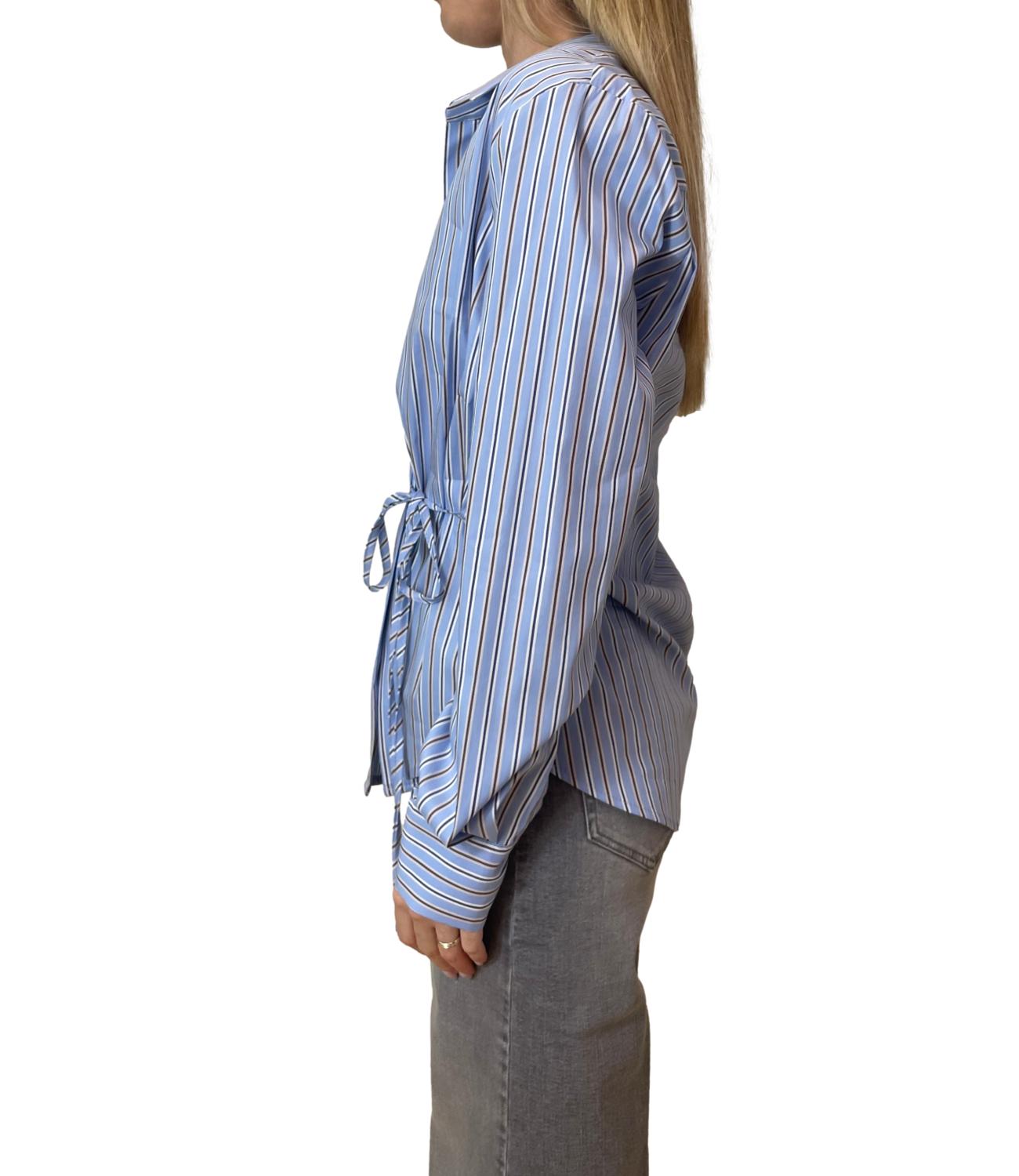 Vicolo Top Celeste Rigato Donna