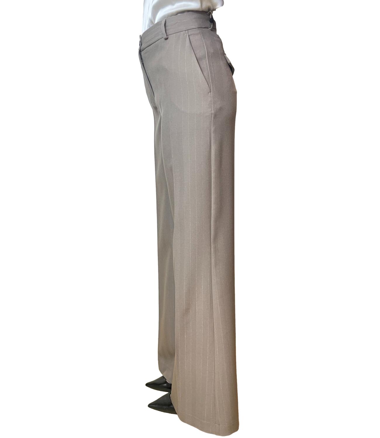 Vicolo Pantalone Gessato Tortora Donna