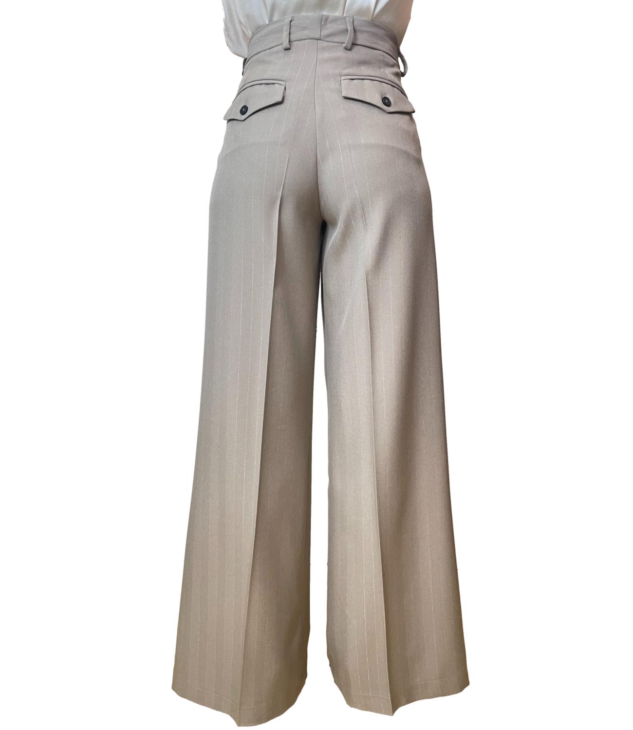 Vicolo Pantalone Gessato Tortora Donna
