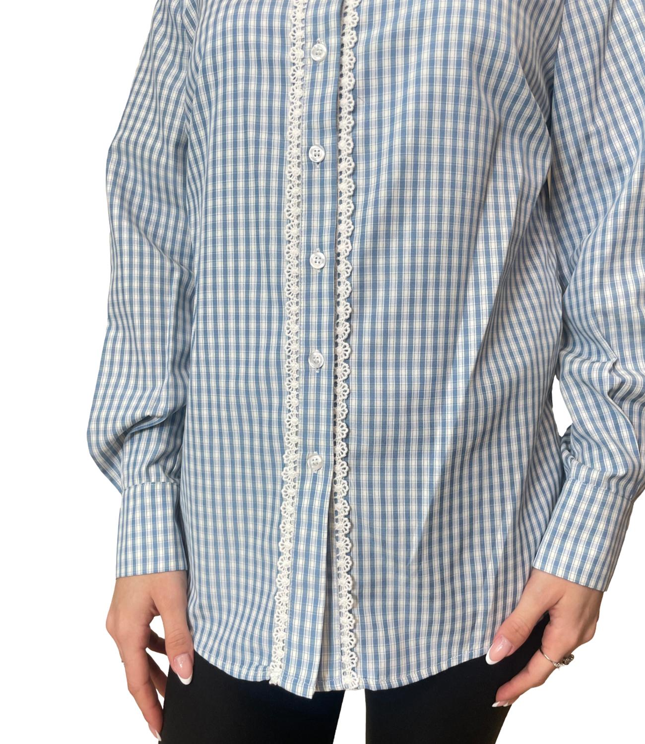 Vicolo Camicia Quadri Azzurro Donna