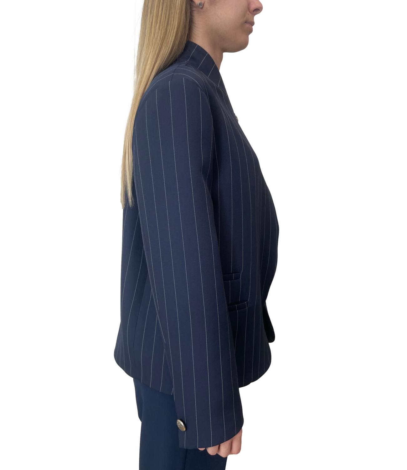 Vicolo Giacca Gessata Blu Donna