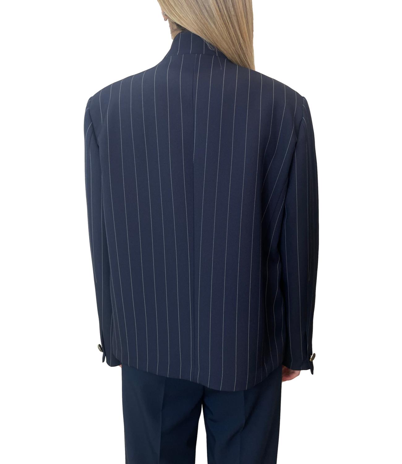 Vicolo Giacca Gessata Blu Donna