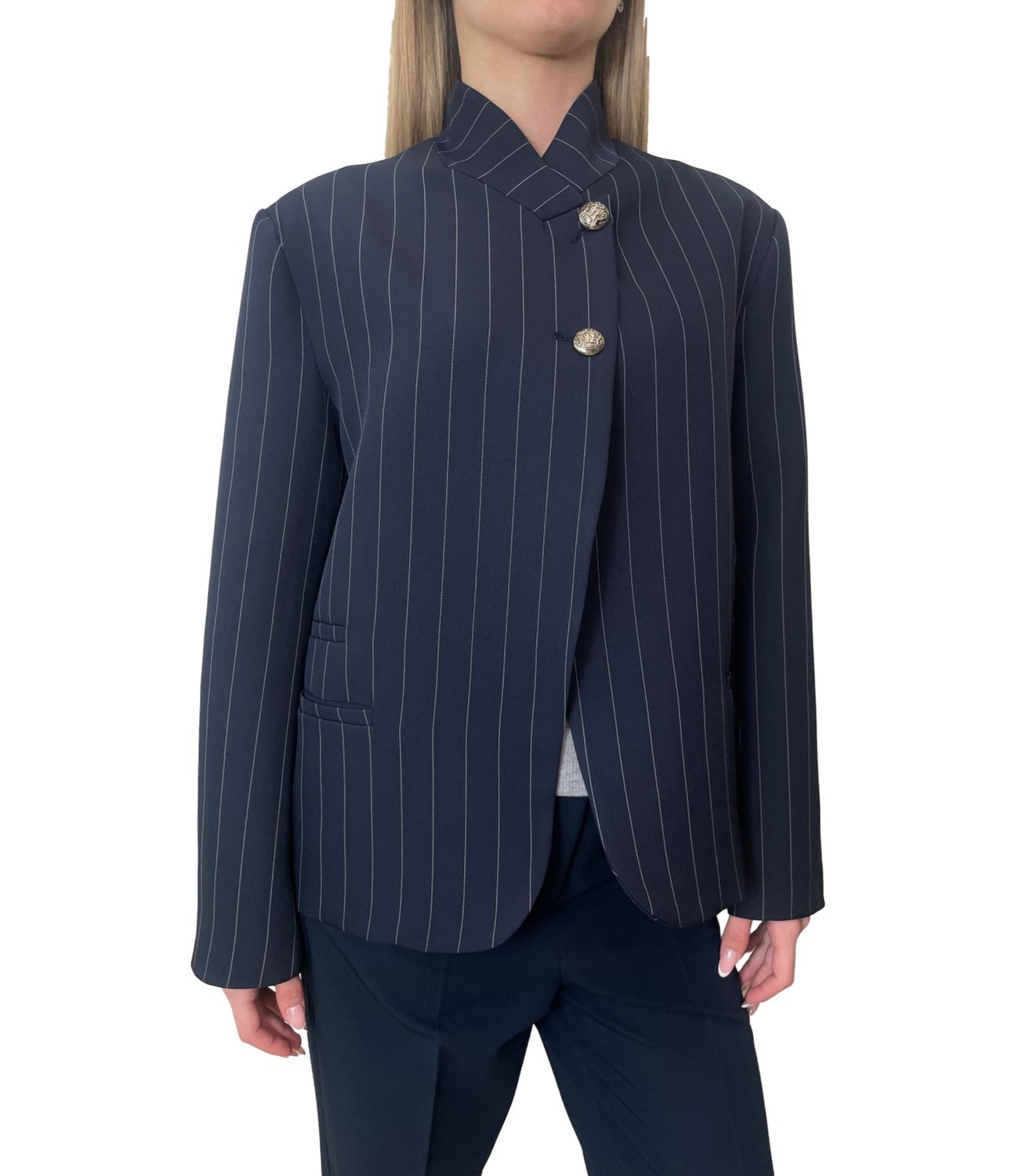 Vicolo Giacca Gessata Blu Donna