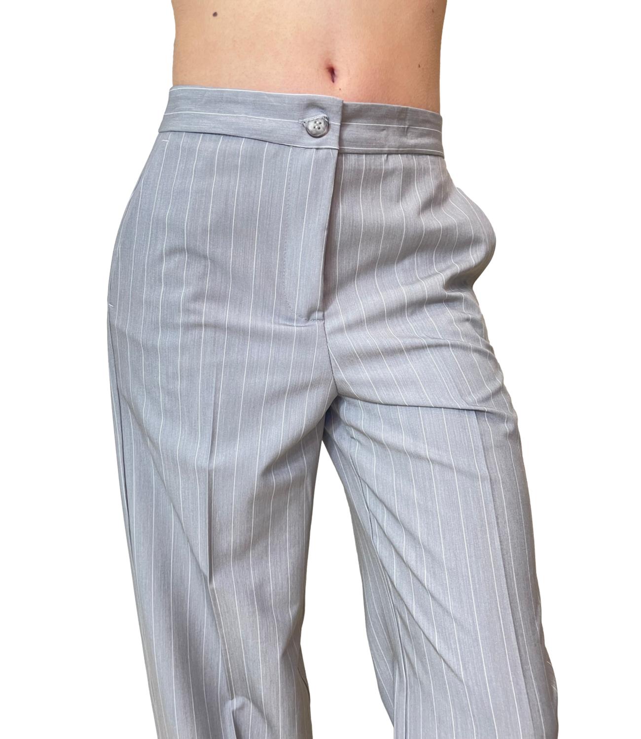 VICOLO pantalone gessato grigio donna