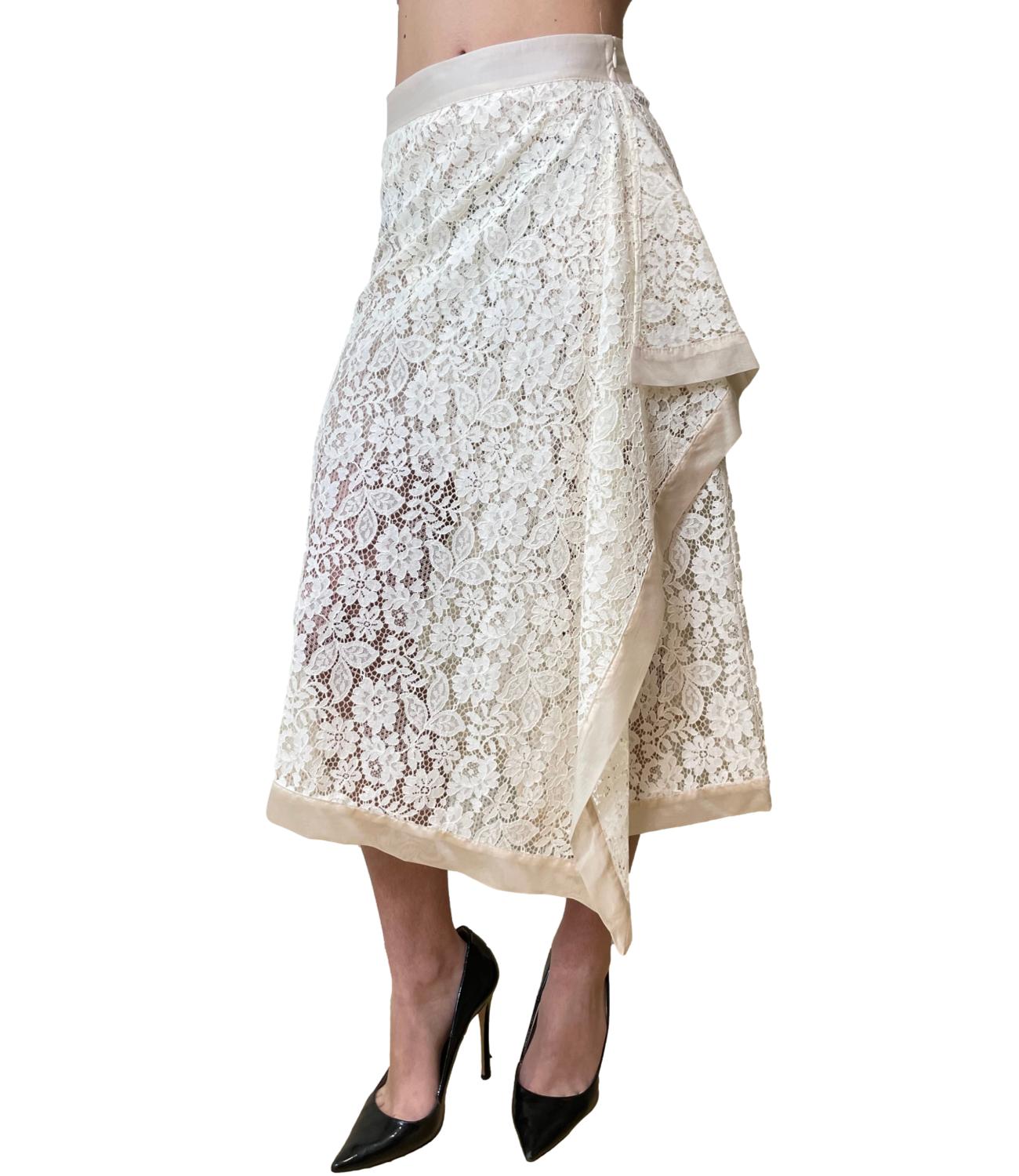Vicolo Gonna Pizzo Panna Donna