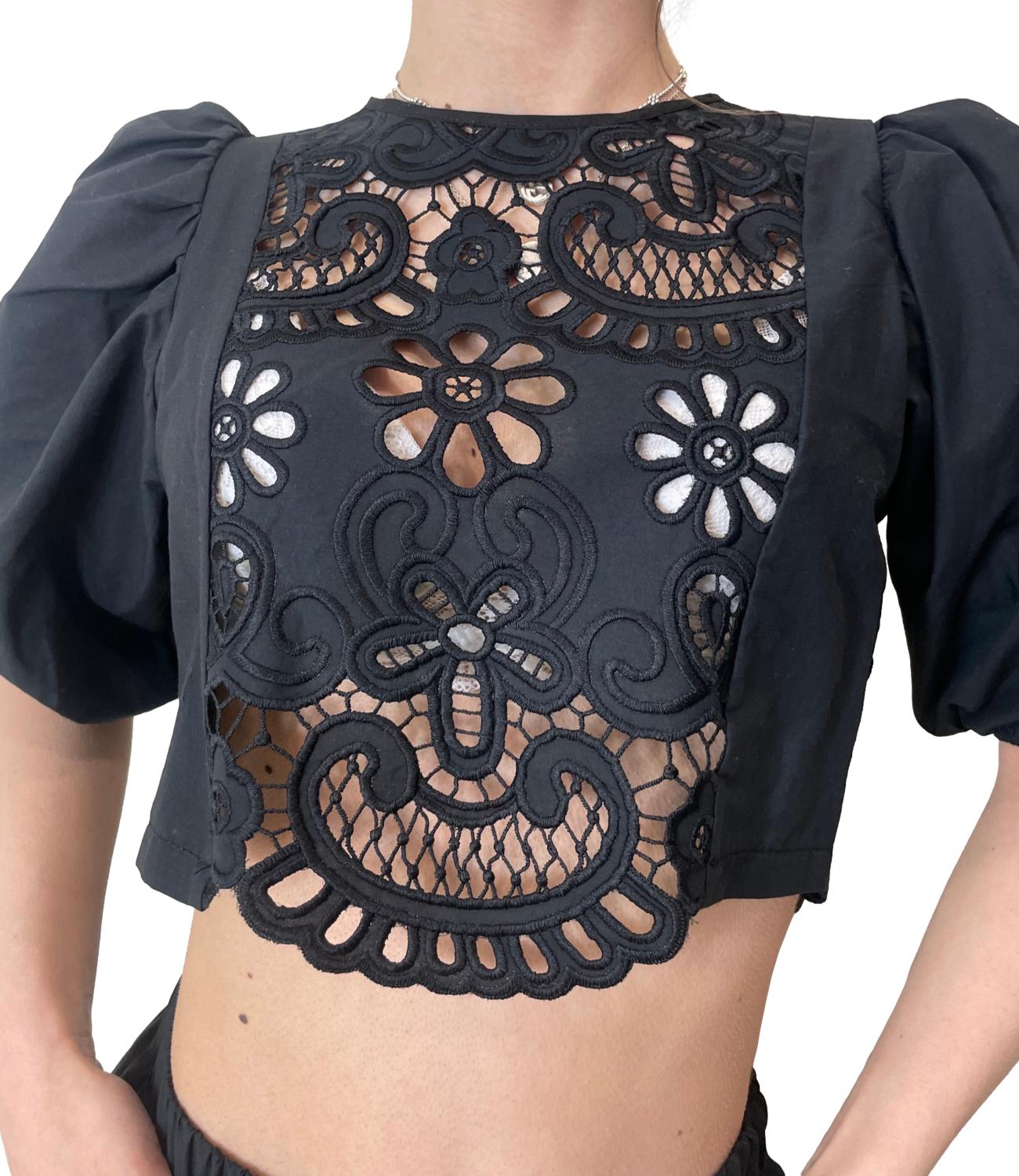 Vicolo Top Pizzo Nero Donna