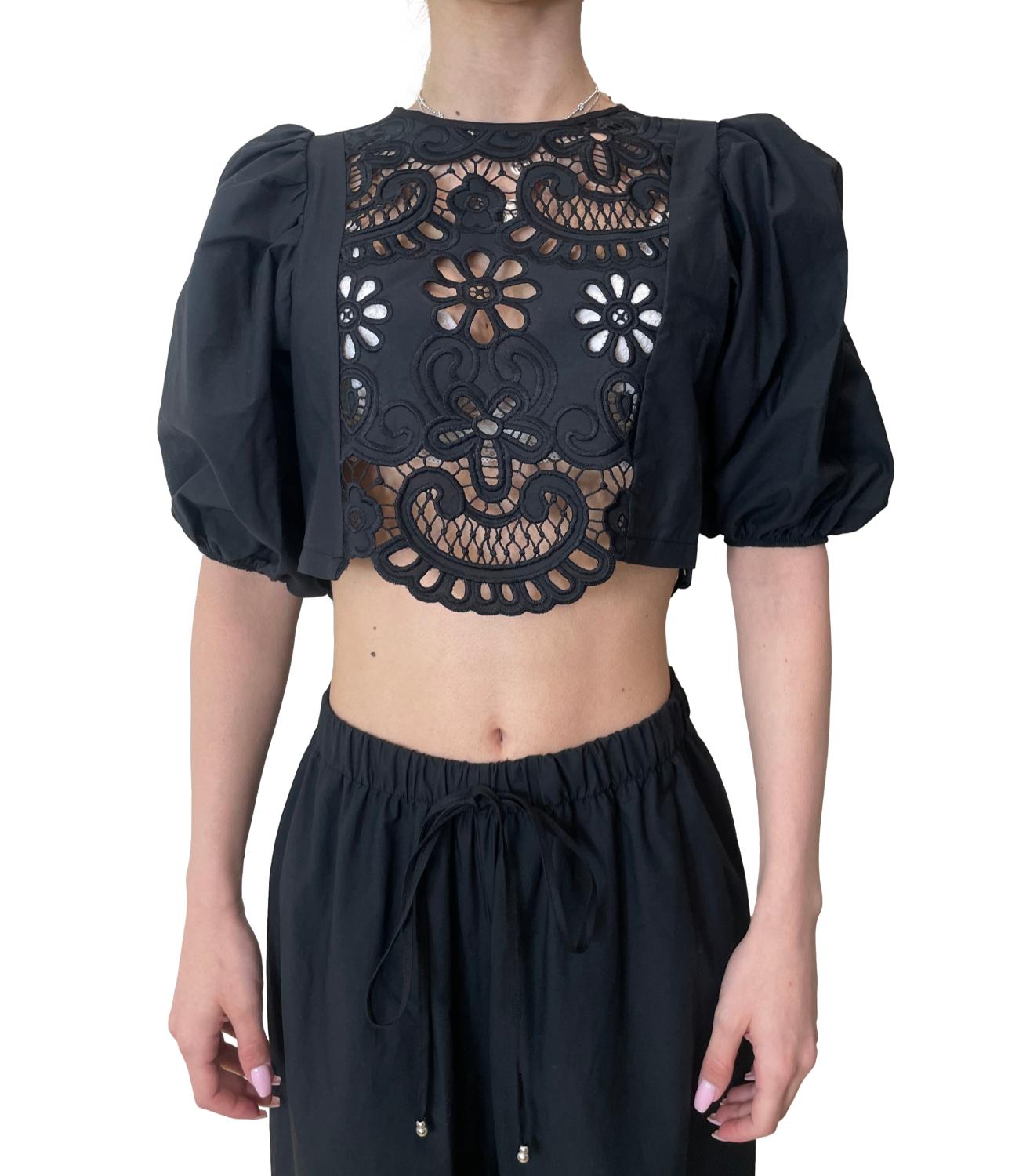 Vicolo Top Pizzo Nero Donna
