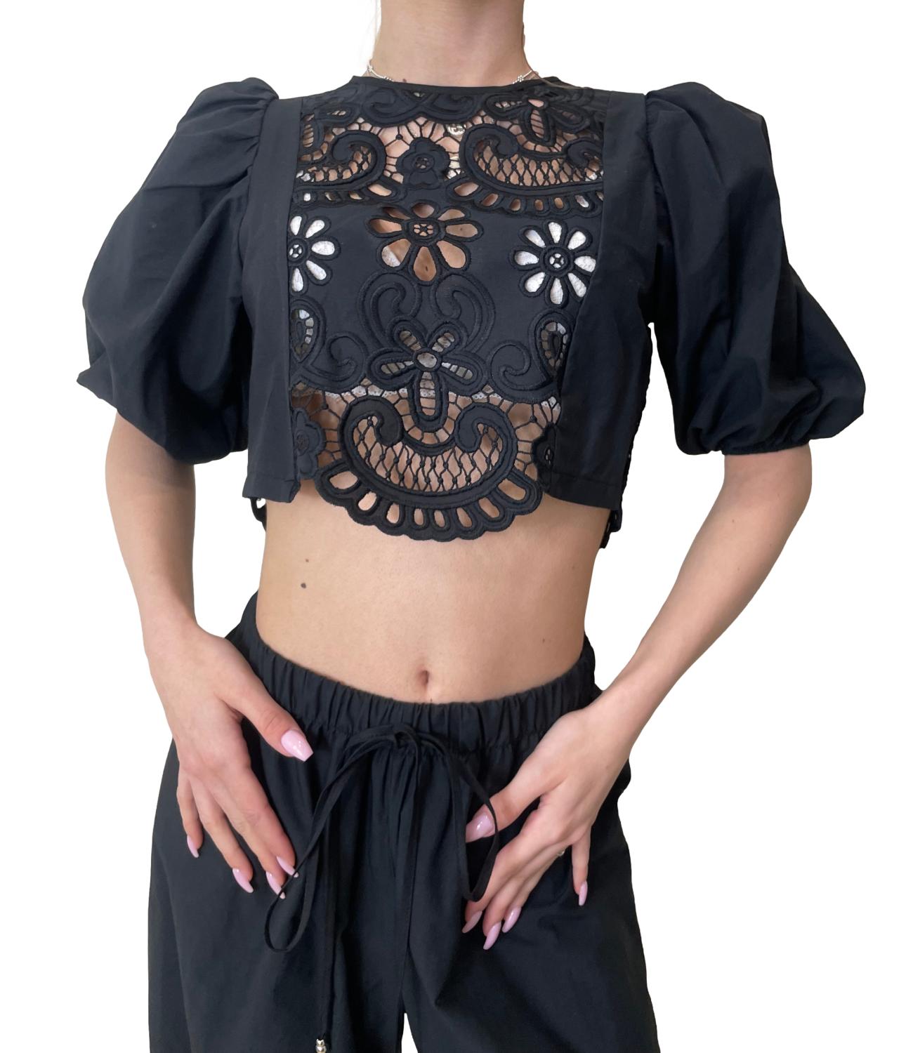 Vicolo Top Pizzo Nero Donna