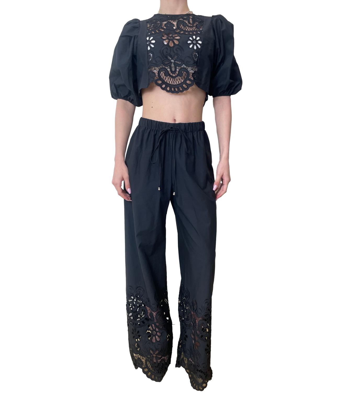 Vicolo Top Pizzo Nero Donna