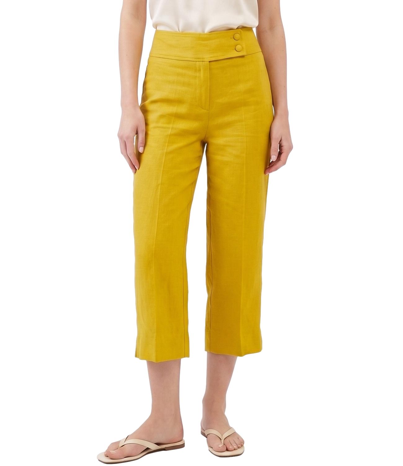 Vicolo Pantalone Capri Senape Donna