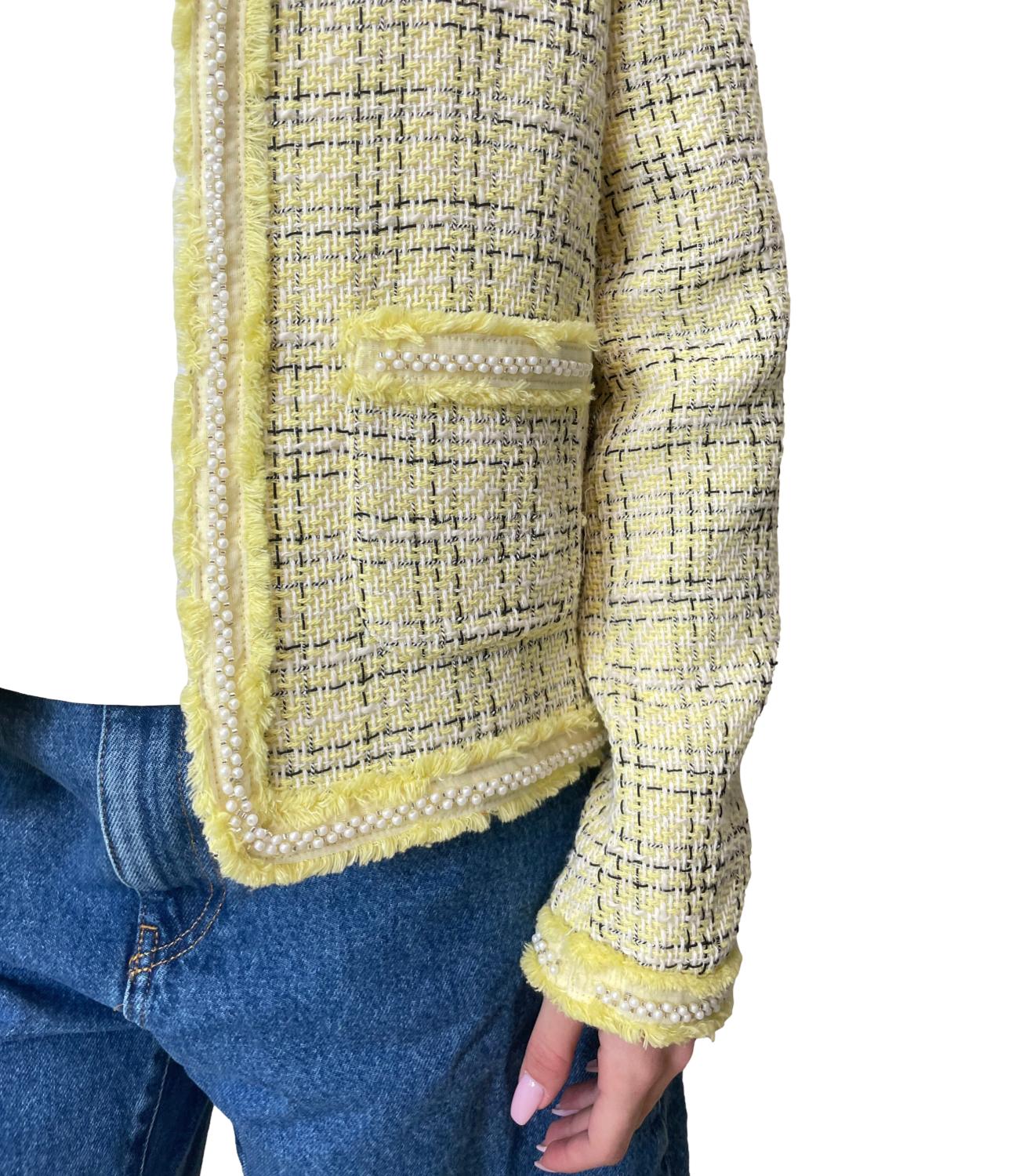 Vicolo Giacca Bouclè Giallo Donna