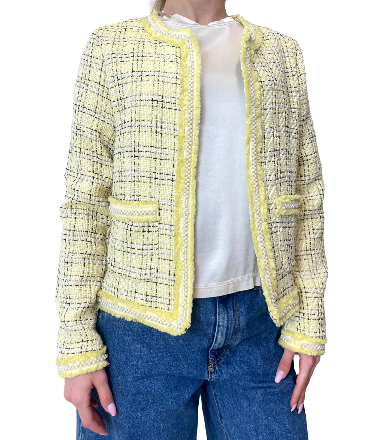 Vicolo Giacca Bouclè Giallo Donna