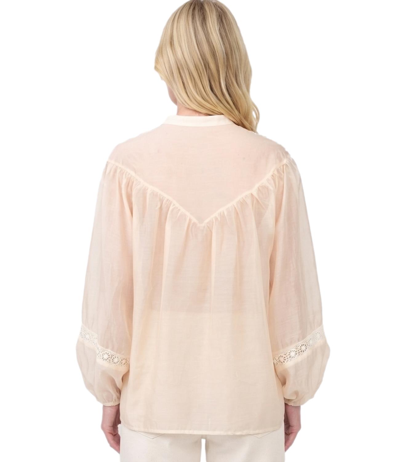 Vicolo Camicia Ricamata Beige Donna