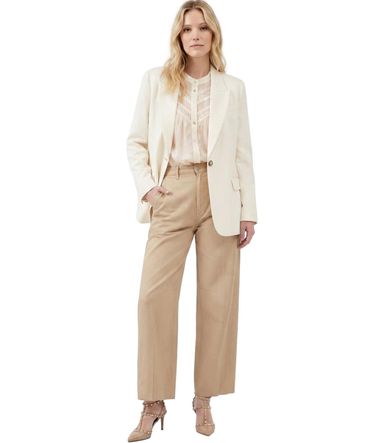 Vicolo Camicia Ricamata Beige Donna
