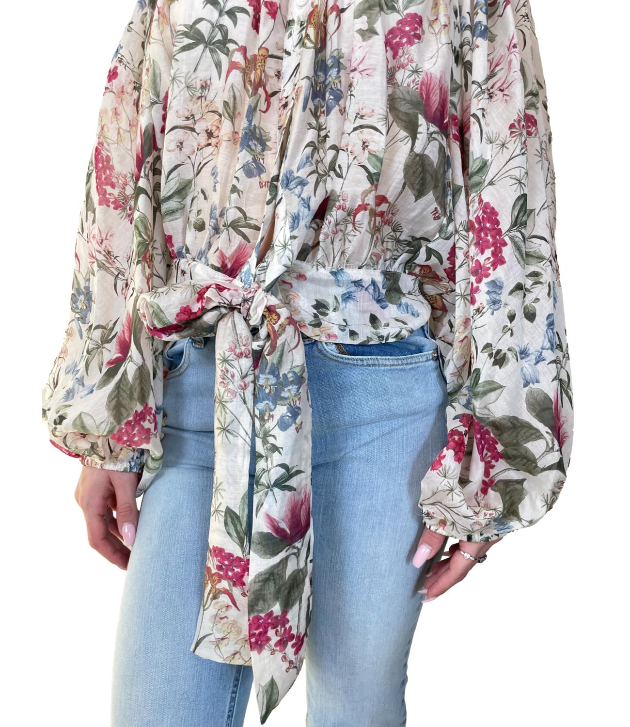Vicolo Top Burro Floreale Donna
