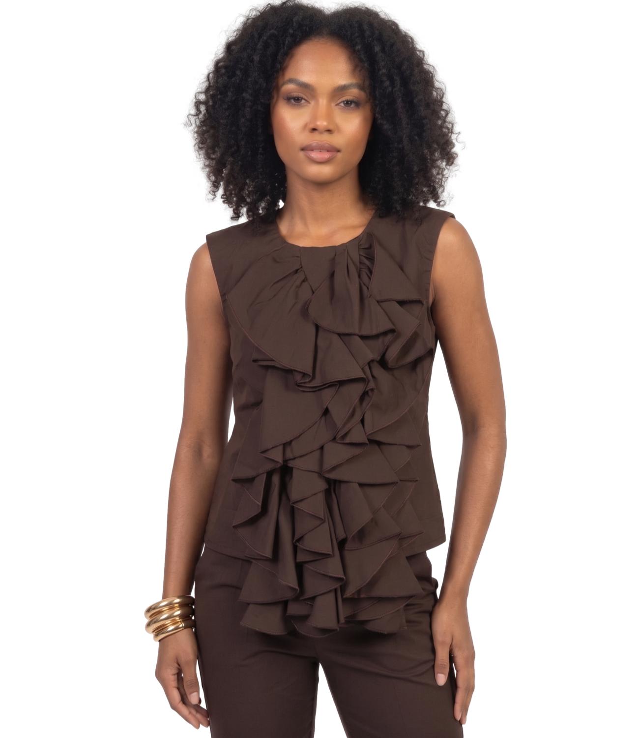 Vicolo Top Rouches Moro Donna