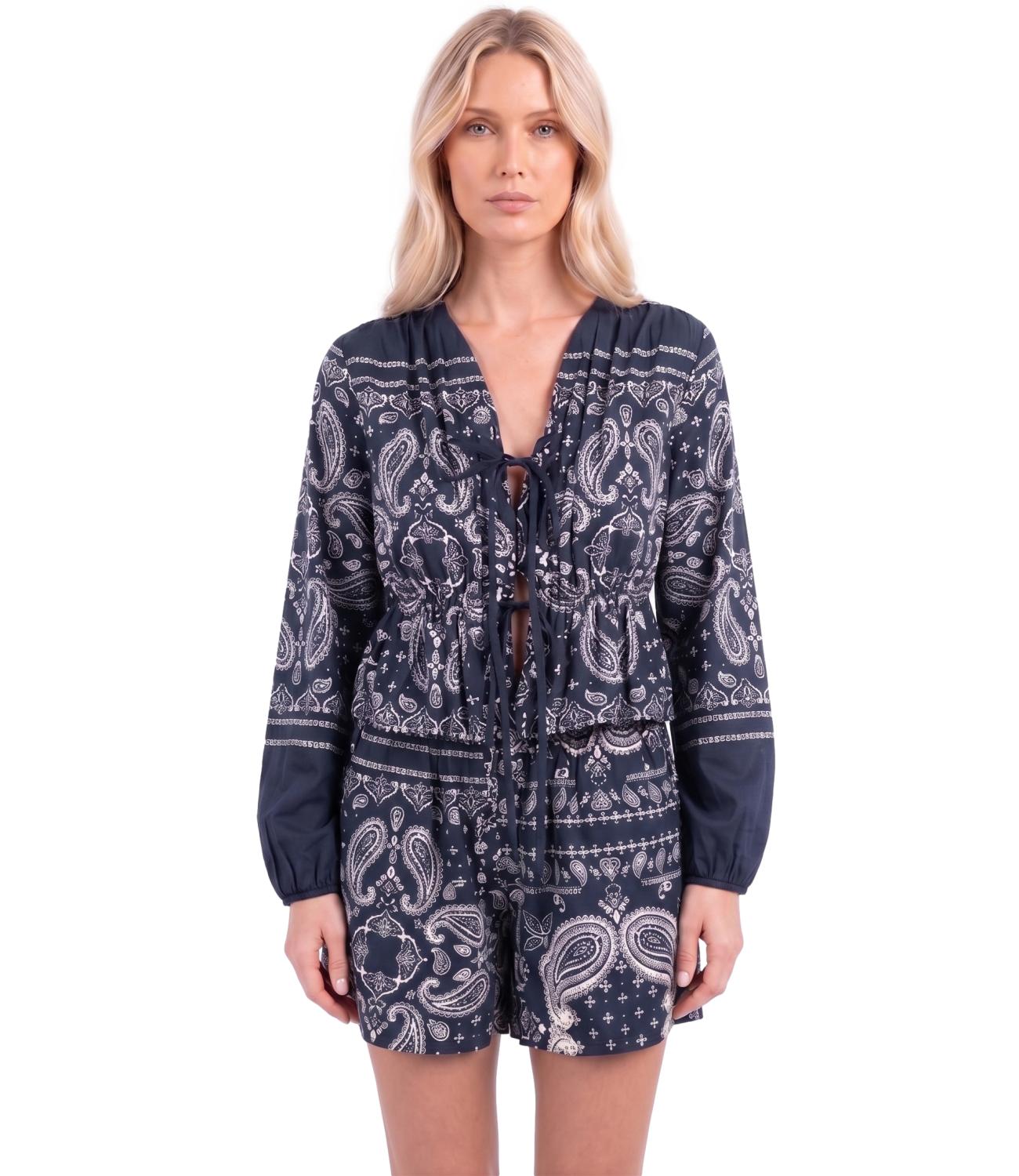 Vicolo Top Bandana Blu Donna