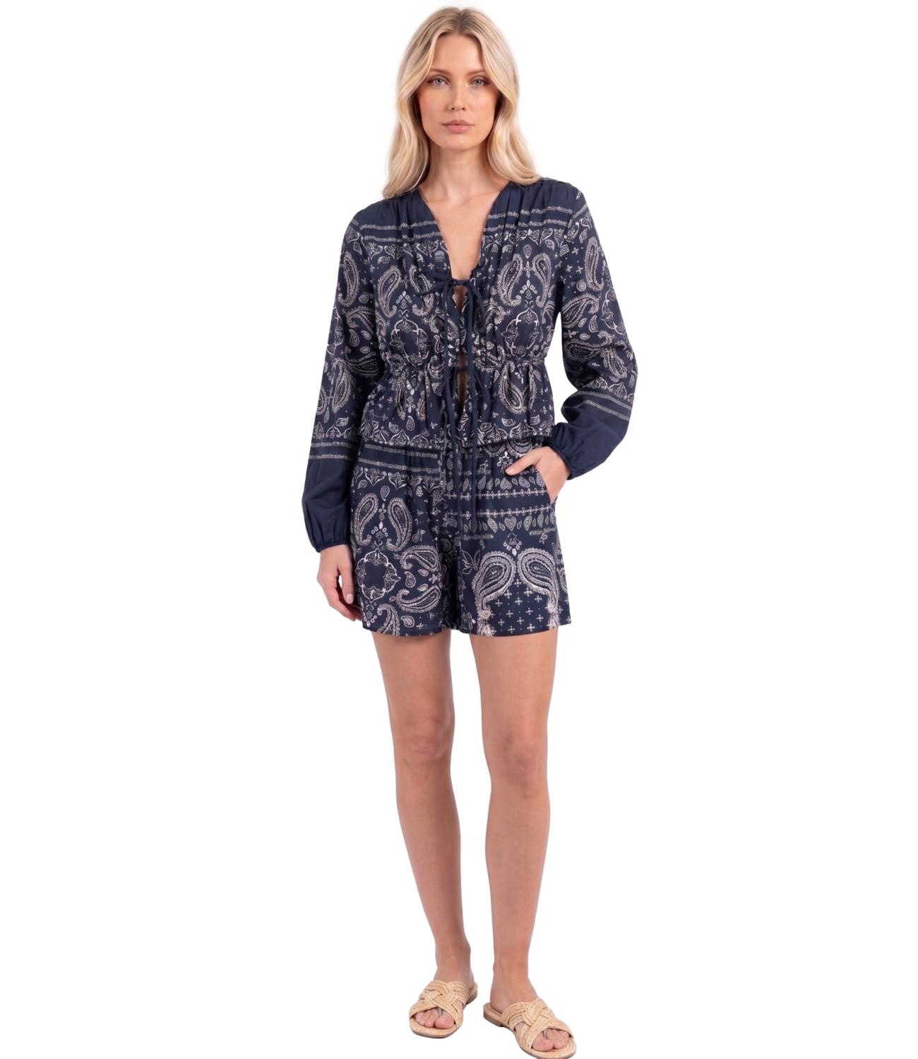 Vicolo Short Bandana Blu Donna