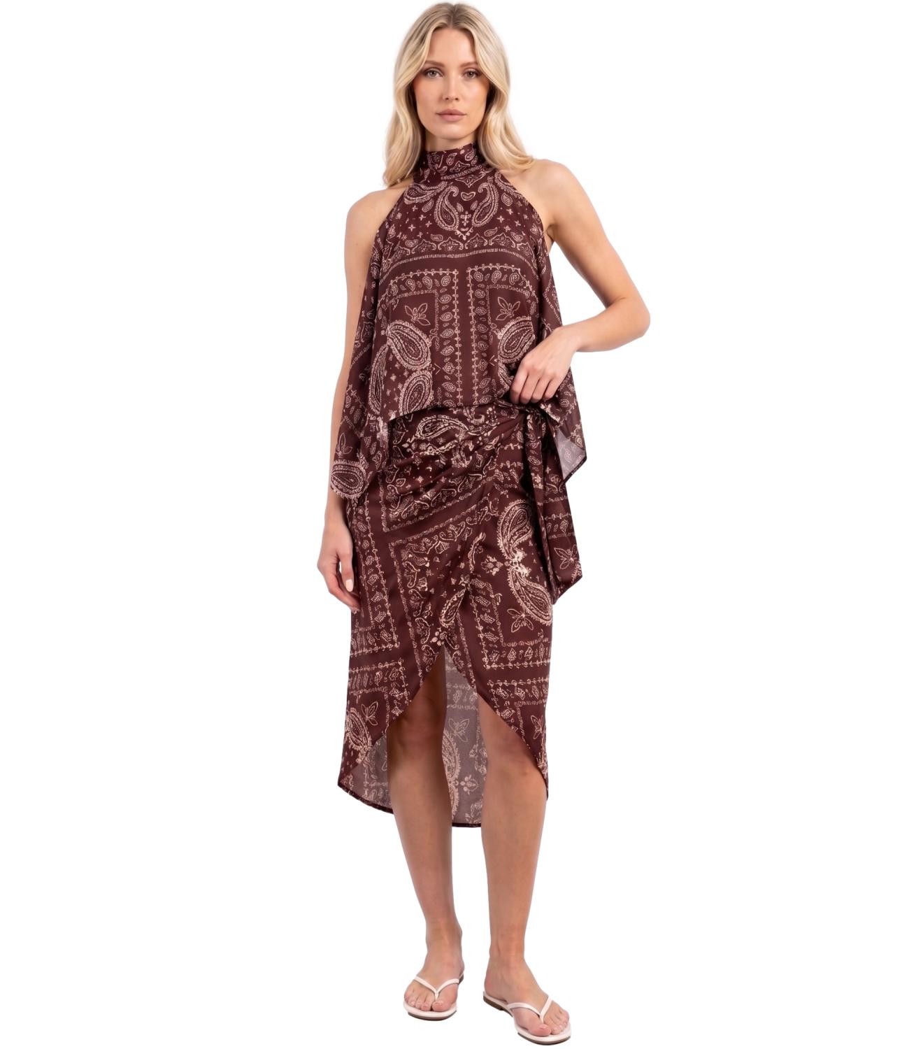 Vicolo Top Bandana Bordeaux Donna