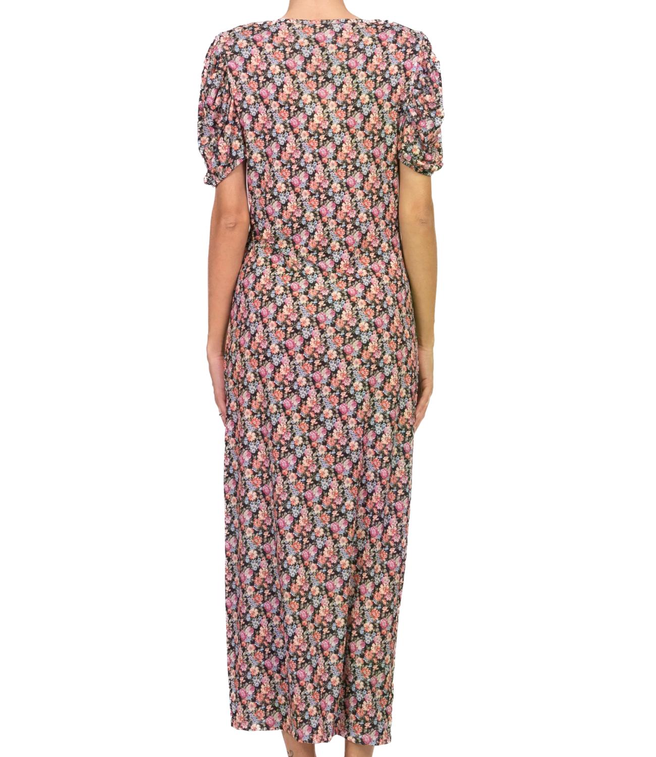 Vicolo Abito Floreale Nero Donna