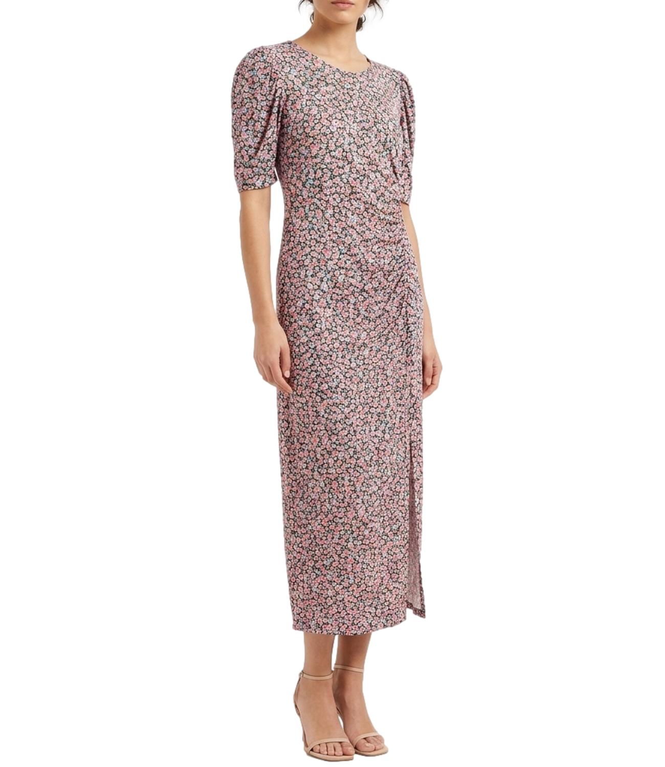 Vicolo Abito Floreale Nero Donna